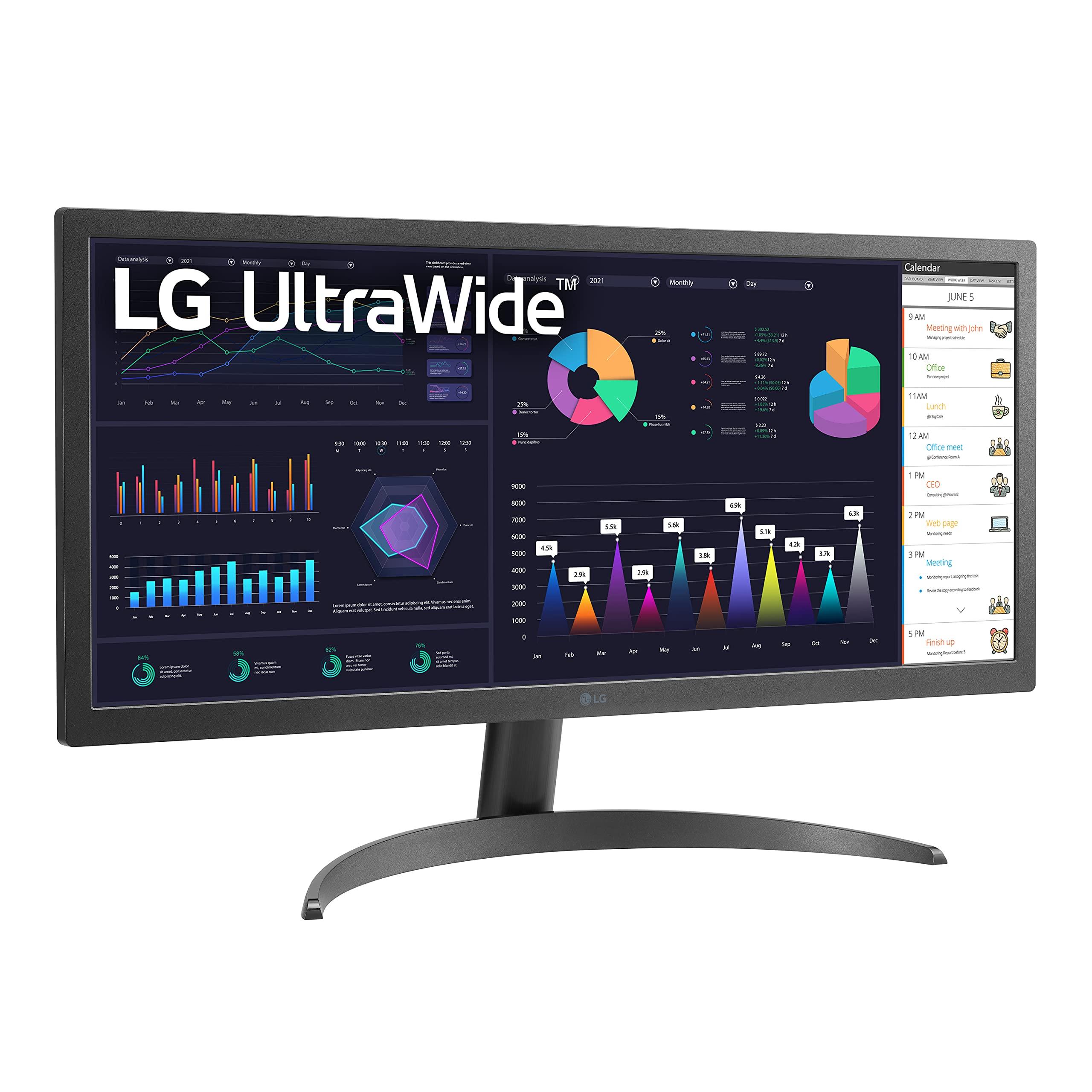 LG LG UltraWide FHD 26-Inch Computer Monitor 26WQ500-B, IPS with HDR 10 Compatibility and AMD FreeSync, Black