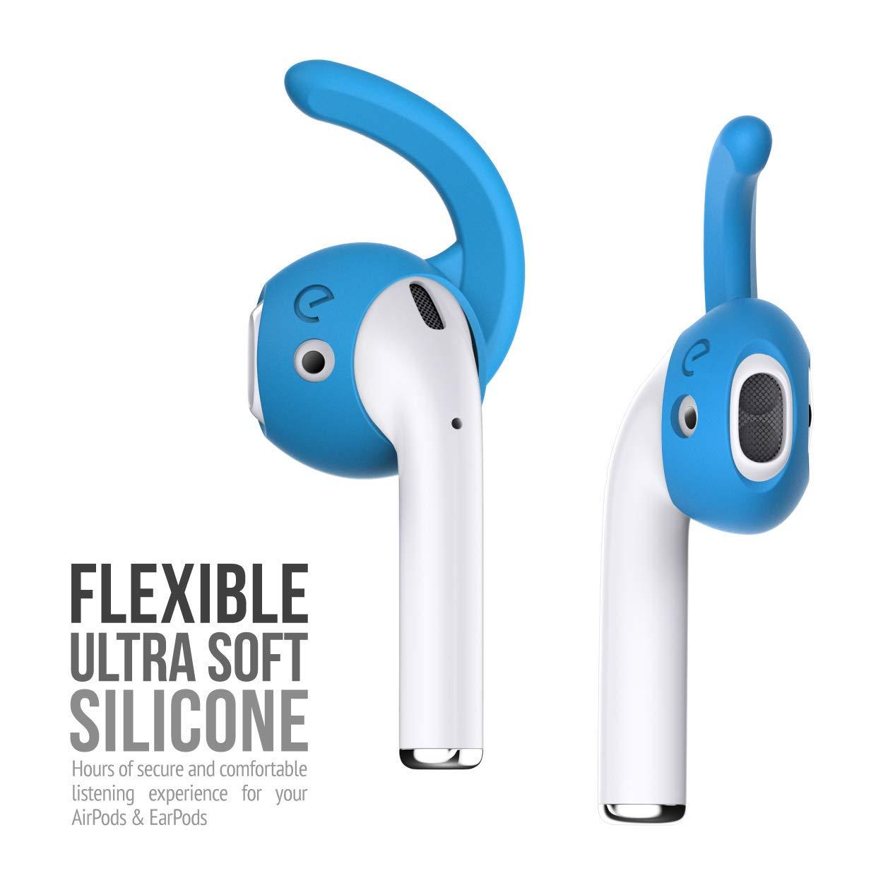 Keybudz EarBuddyz 2.0 Ear Hooks and Covers Accessories Compatible with Apple AirPods Gen 1 & 2 or EarPods Headphones/Earphones/Earbuds (3 Pairs) (Sky Blue)