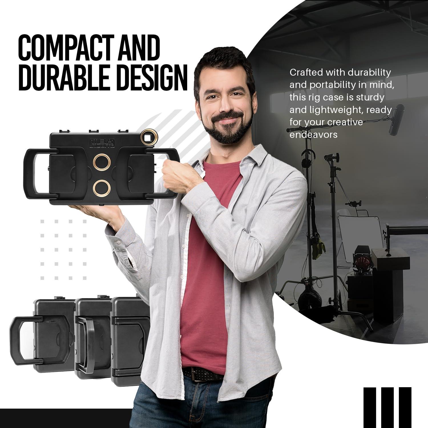 VidPro MegaMount Rig Case Video Stabilizer for iPad 10.9 inch (Latest 10th Gen Model) Handheld Tablet Stabilizers w/Swing Handle, Cold Shoe Mounts, Tripod Mount for Videography, Vlogging, Film Making