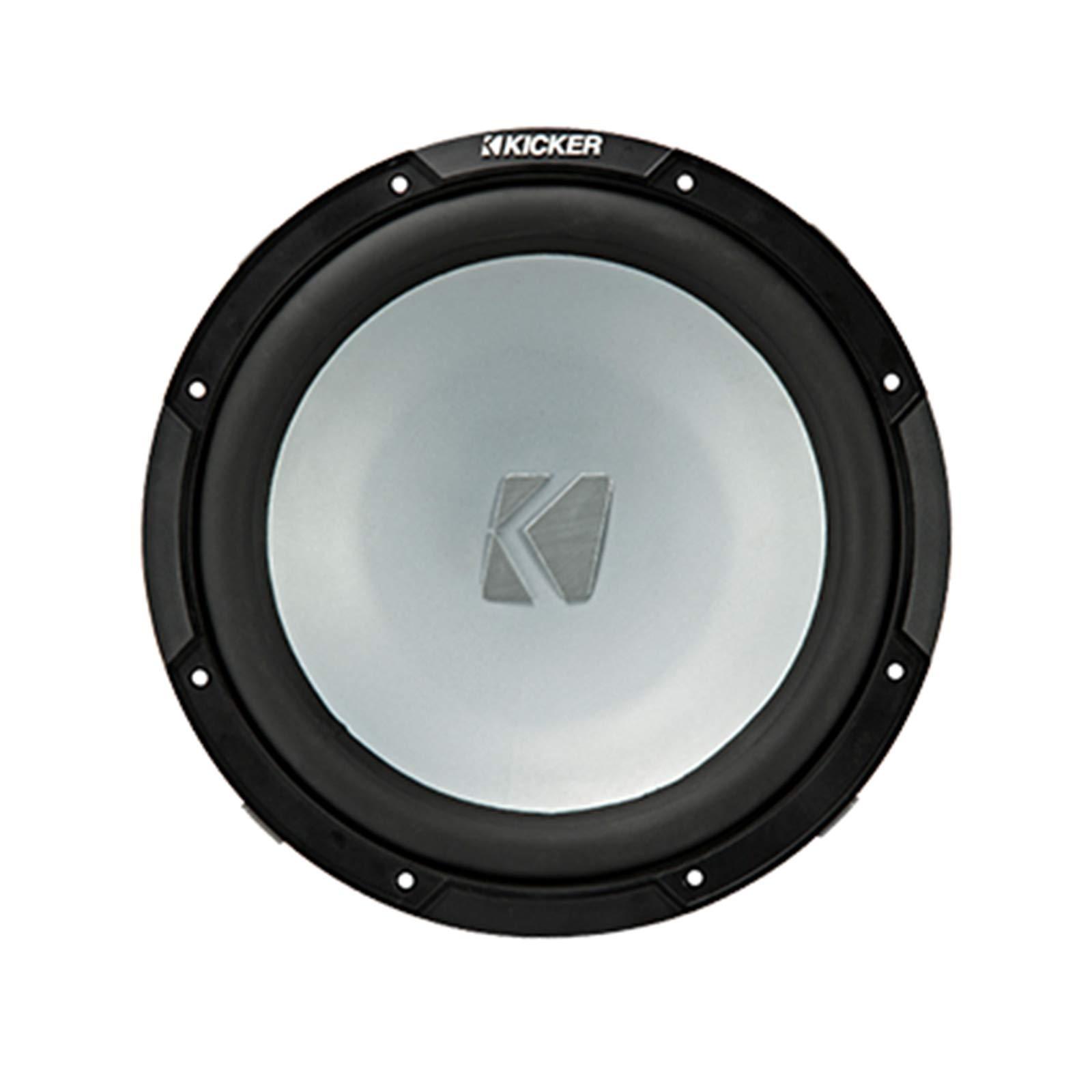 KICKER Kicker 45KMF124 12" Weather-Proof Subwoofer for Freeair Applications - Kicker 45KMG12W 12" LED Grille (White)
