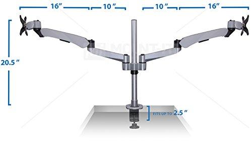 Mount-It! Mount-It! Expandable Two Monitor Computer Desk Mount Spring Arm Quick Release (MI-45116)