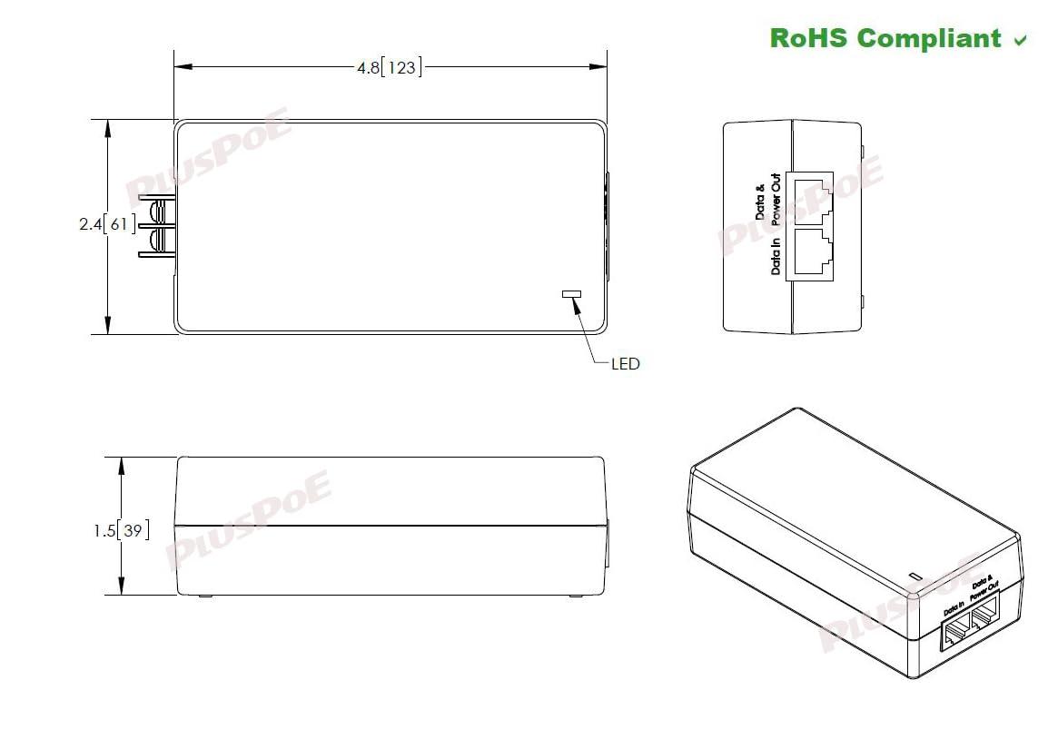 PLUSPOE 24V Gigabit POE Injector | 12/24V (12-36V) DC Input | 24V/1A 24W DC PoE Out | Passive Mode B Solar PoE Injector for Loco5AC,NS- EdgeRouterX,UniFi AC Lite,RP-5AC-G2, Force180/200/300