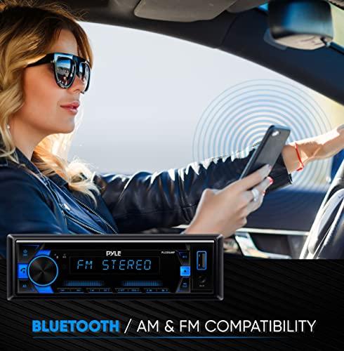 Pyle Pyle MP3 Stereo Receiver Power Amplifier, AM/FM/MP3/AUX Stereo Receiver, USB Flash Readers, Single DIN, 30 Preset Memory Stations, LCD Display with Remote Control, RGB Button