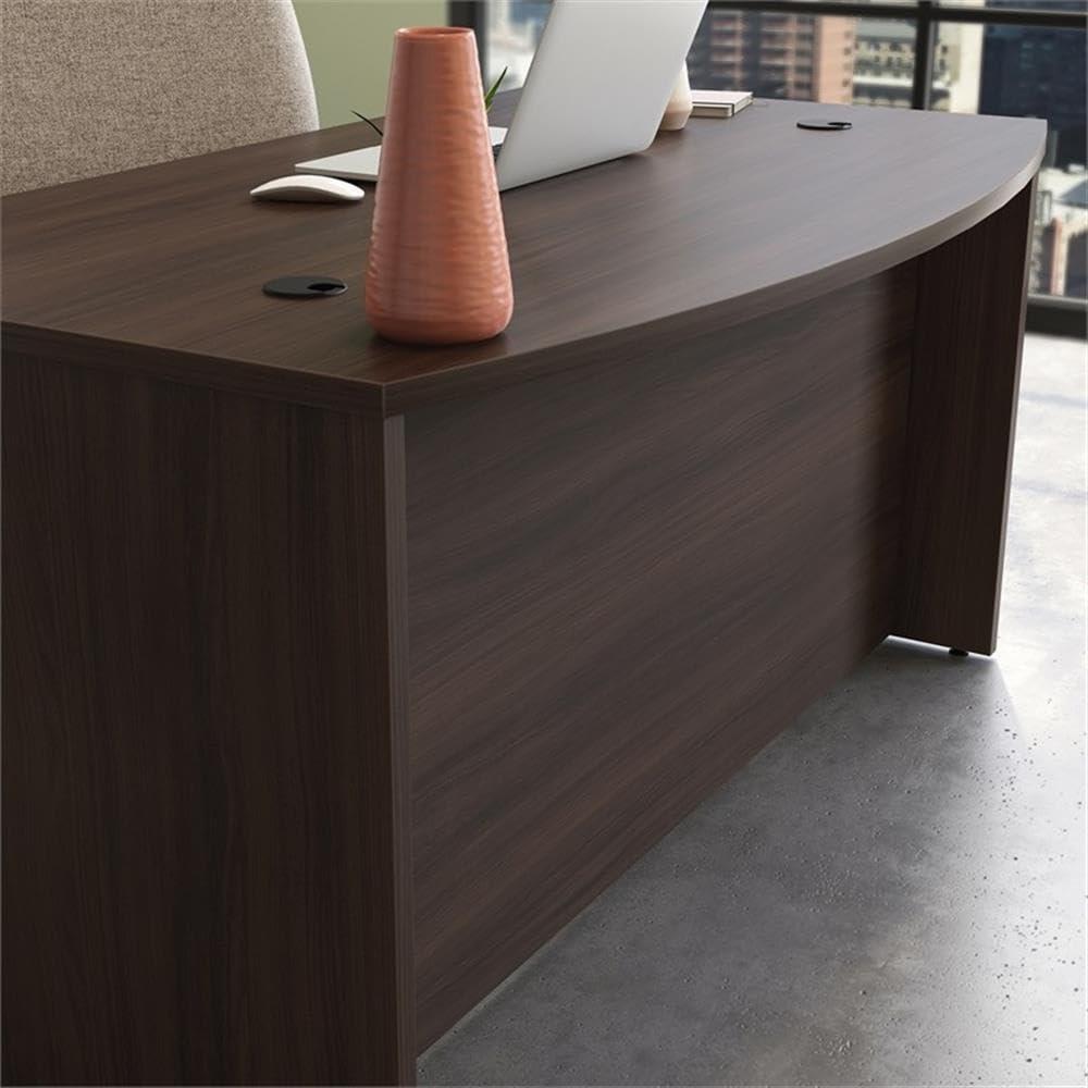 Sauder OfficeWorks by Sauder Affirm 60'' Bow Front Desk Shell, L: 34.25'' x W: 59.06'' x H: 29.29'', Noble Elm