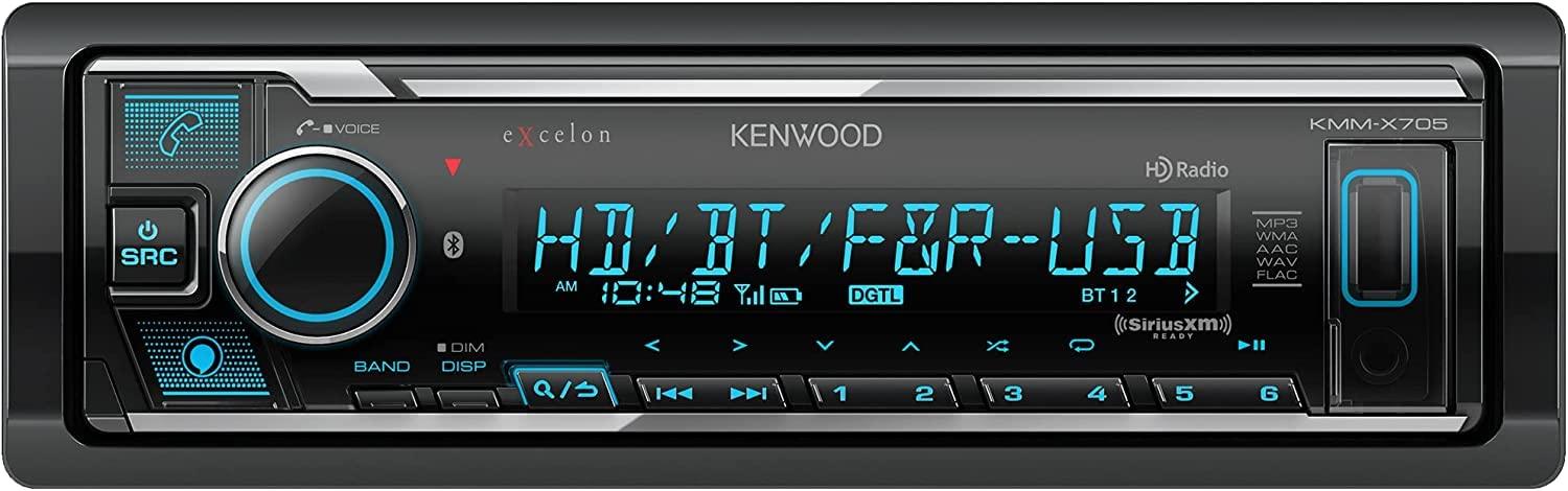 Kenwood KENWOOD KMM-X705 Media Receiver with Bluetooth, Alexa Built-in, HD Radio, Front USB, SiriusXM Ready, Spotify, Pandora, for iPhone and Android Phone, KENWOOD Music Mix | Plus SXV300V1 SiriusXM Tuner