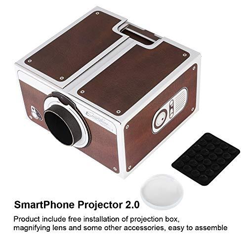 Yoidesu Yoidesu Home Projector Mini Projector DIY Smartphone Projector 2.0 & Entertainment Device, Portable Smart Projector Phone Projector Home Theater Projector for iPhone Projector for Android Projector