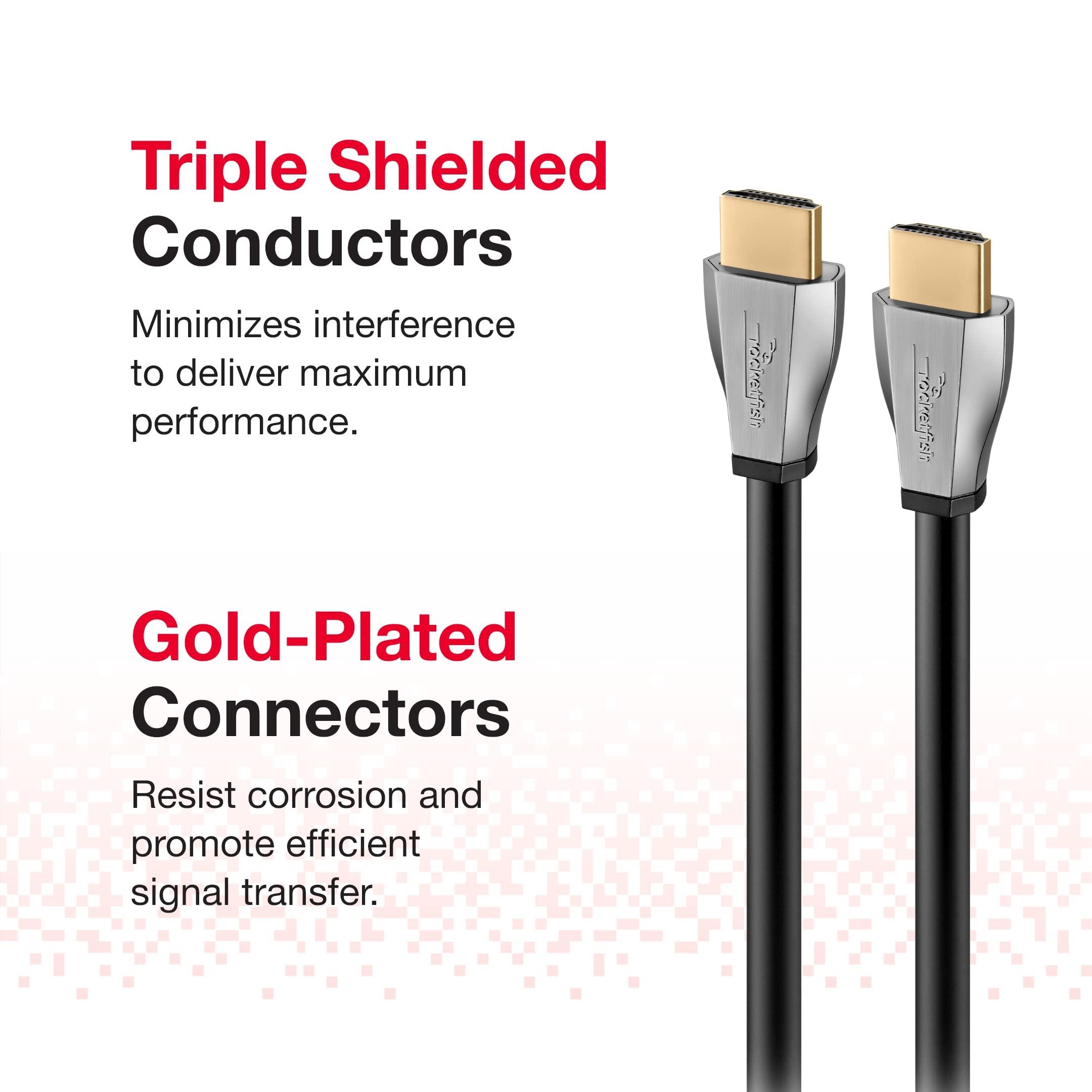 Rocketfish Rocketfish 4K UltraHD/HDR in-Wall Rated HDMI Cable - HDMI Cable Supports 4k Ultra HD & Dolby Atmos - Premium Cable for HDR & Quality Audio - Premium & Durable Black HDMI Cable - 50\'