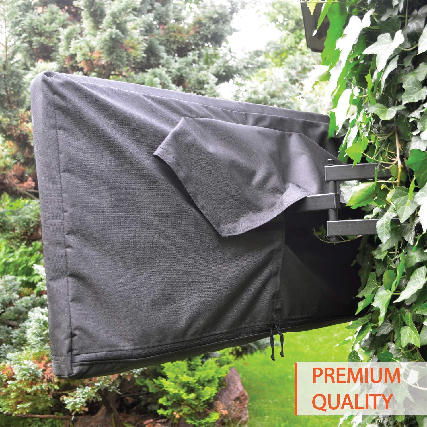 Bozzcovers Outdoor TV Cover 60 - 65 inch - WITH ZIPPER, Weatherproof, Waterproof 360 degrees protection, Soft Non Scratch Interior - Black