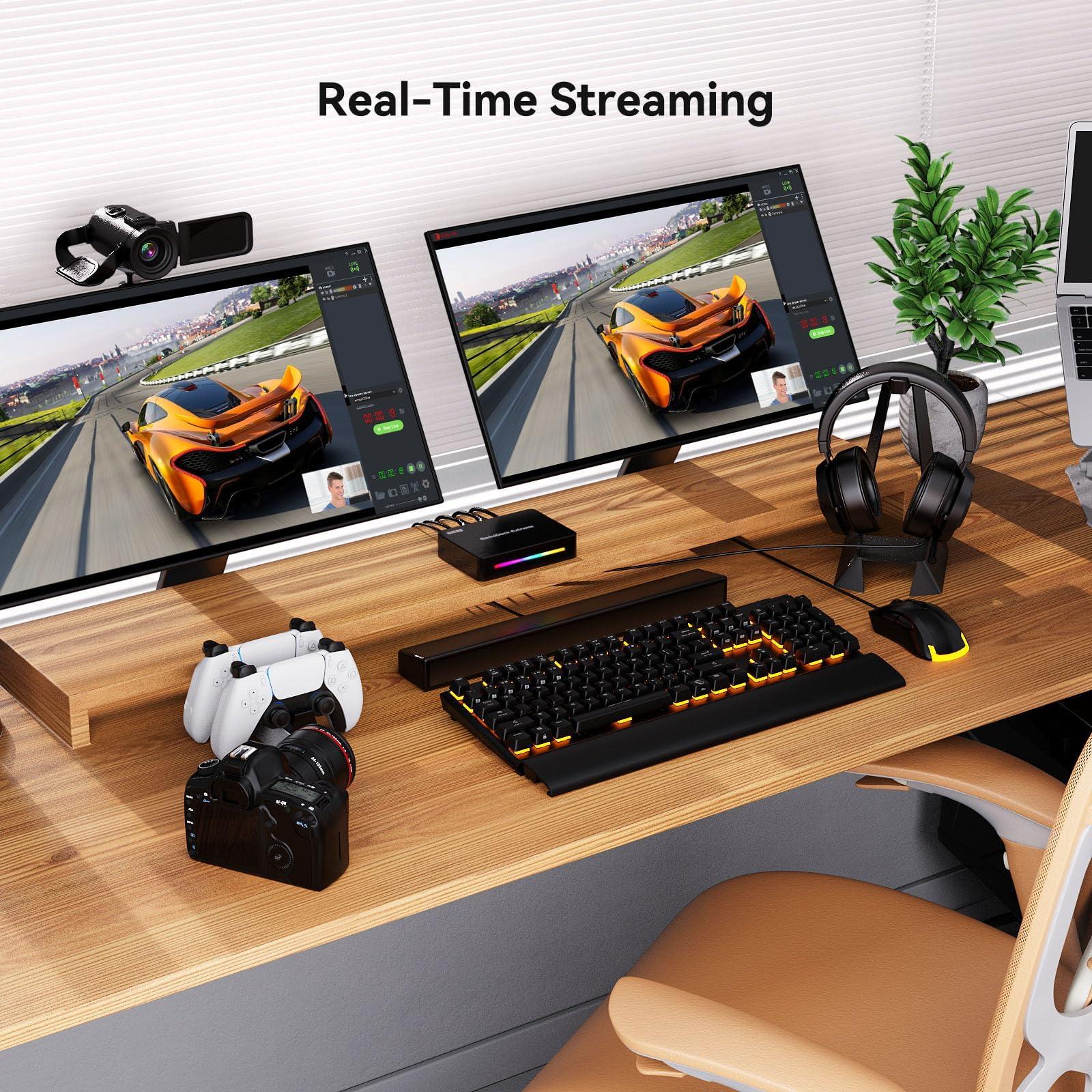 ezcap Ezcap360 Game Capture Card, HDMI to USB 3.0, 4K 60FPS and 1080p 240FPS Video Recording Device, Compatible with Windows, Mac, and Linux, Ideal for Streaming, Gaming, and Video Conferencing