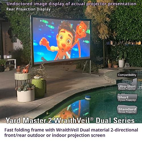 Elite Screens Elite Screens Yard Master 2 WraithVeil Projector Screen 180-INCH 16:9 Front and Rear 4K/8K Ultra HD Active 3D HDR Movie Screen, OMS180H2-DUAL
