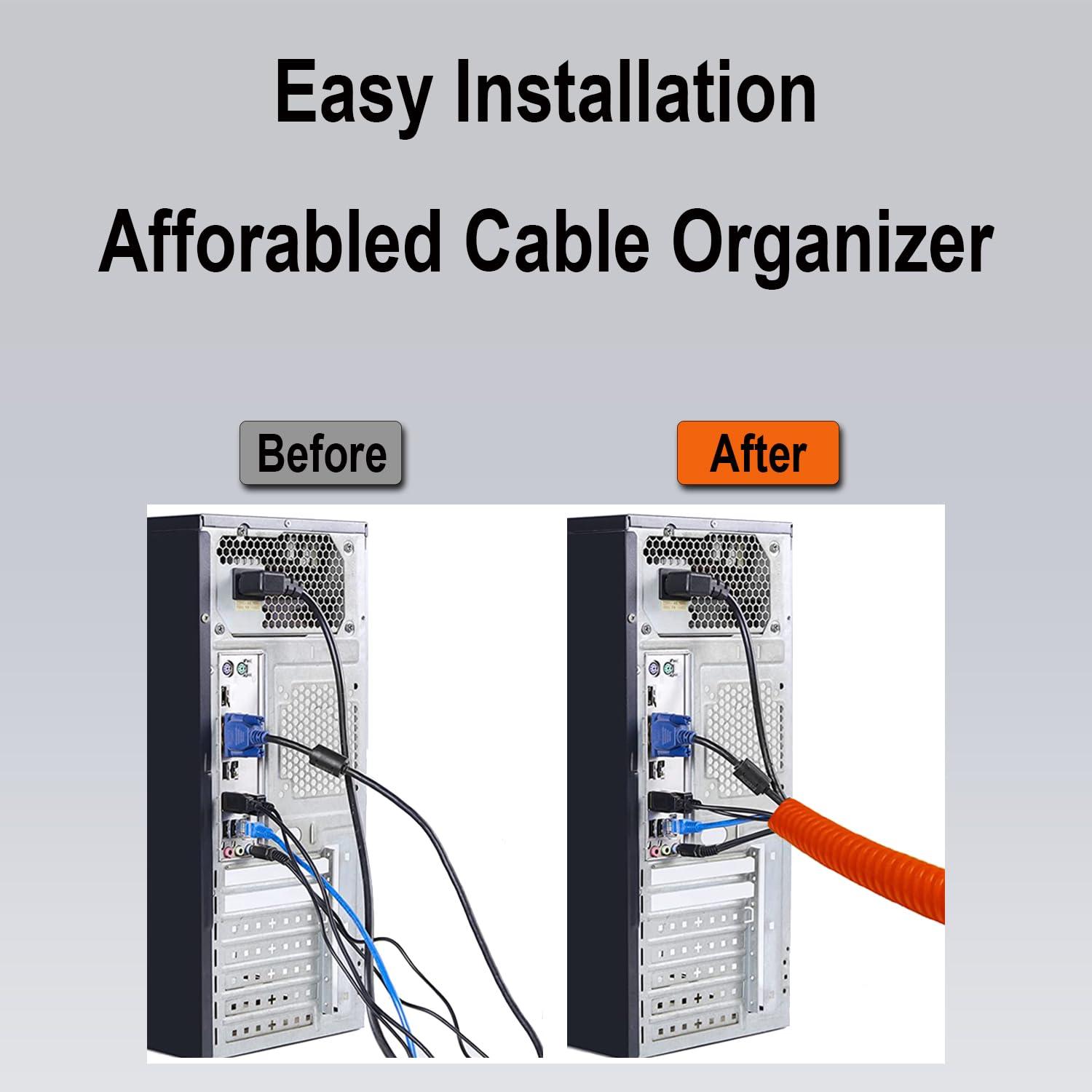 TEKTUBE Flexible Polyethylene HDPE Non-Split Corrugated Wire Loom Tubing (Red, 1" Dia. x 100 ft)