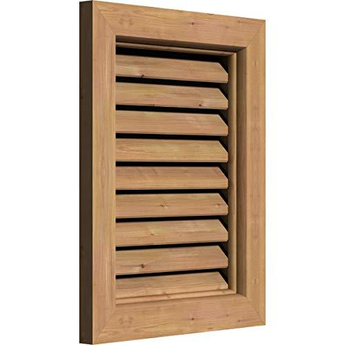 Ekena Millwork Ekena Millwork GVWVE12X1800SFUWR Vertical Gable Vent Gable Vent, 12\"W x 18\" (17\"W x 23\"H Frame Size), Western Red Cedar, Unfinished