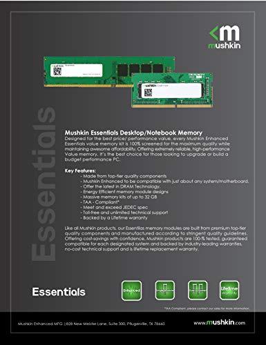Mushkin Mushkin Essentials DDR4 Laptop DRAM 32GB (2x16GB) SODIMM Memory Kit 2666MHz (PC4-21300) CL-19 260-pin 1.2V Notebook RAM Dual-Channel Low-Voltage (MES4S266KF16GX2)