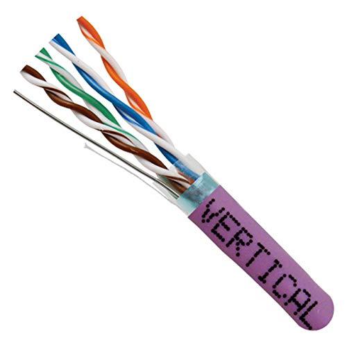 VC VERTICAL CABLE Vertical Cable Cat5e, 350 MHz, Shielded, 24AWG, Solid Bare Copper, 1000ft, Bulk Ethernet Cable, Purple