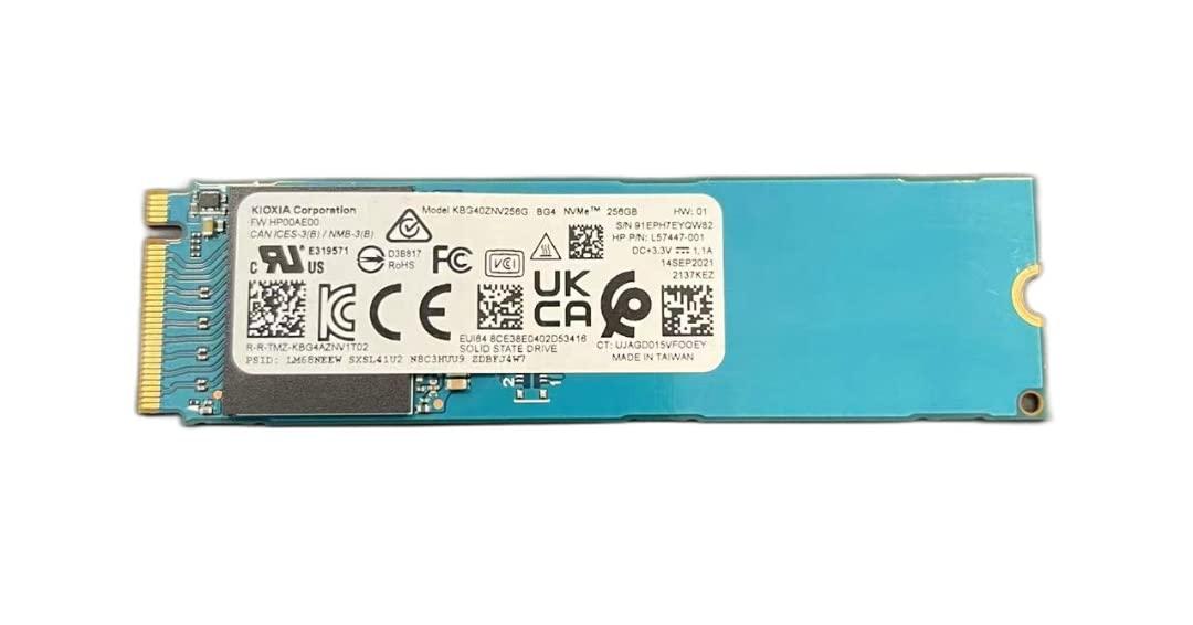 KIOXIA KIOXIA Internal SSD, 256GB PCIe Gen 3 x 4 NVMe Solid State Drive, M.2 2280, Model KBG40ZNV256G, OEM Package