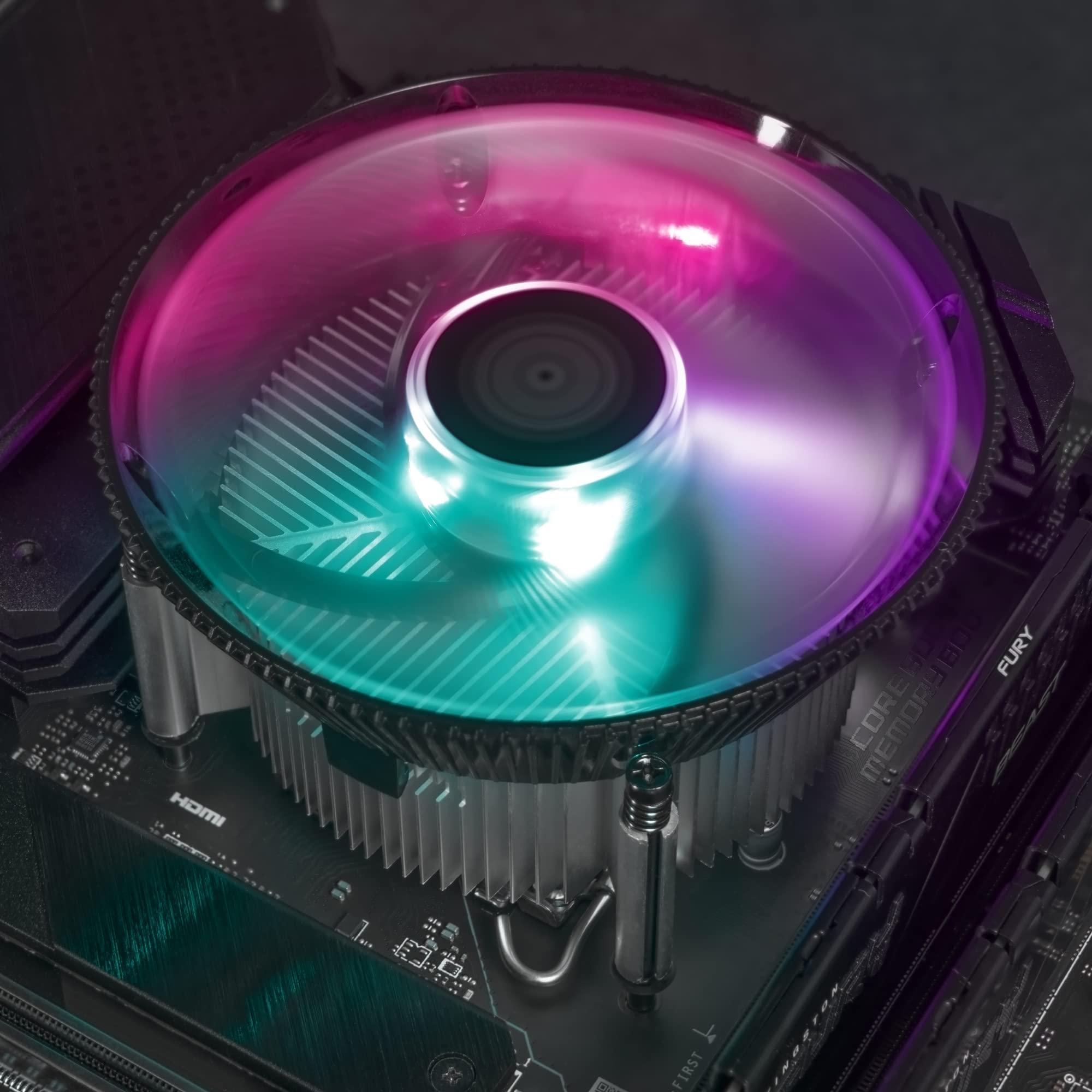 Cooler Master Cooler Master i70C CPU Air Cooling System for Intel LGA 1700 Sockets - 70mm Low-Profile, Aluminium & Copper Heatsink, Quiet 120mm PWM Fan (37.08 CFM, 1.33 mmH2O, 28 dBA, 650-1800 RPM), ARGB Compatible