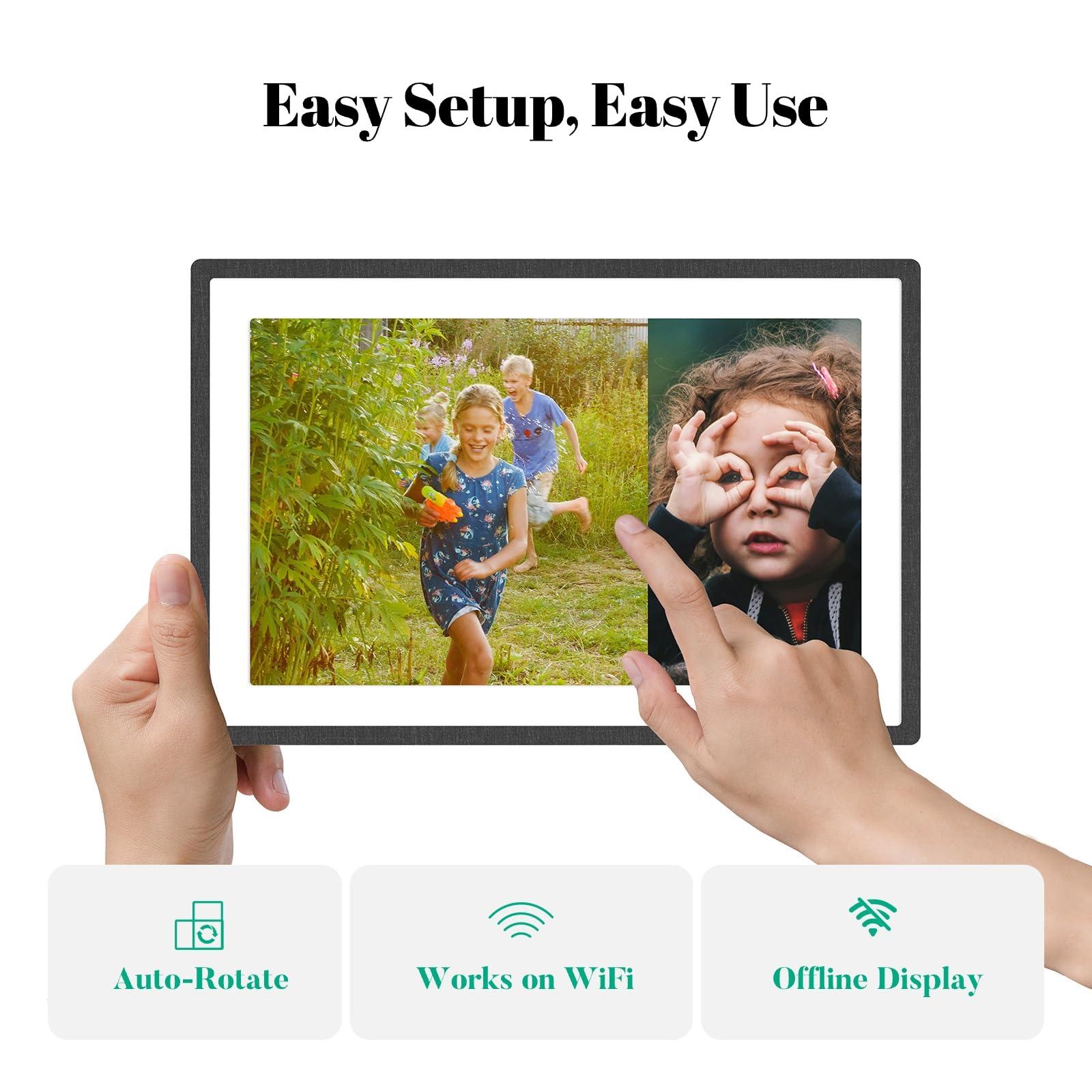 pexar pexar by Lexar Digital Picture Frame, 2K Resolution Ultimate Clarity, 11\'\' Anti-Glare Touch Screen Stunning Under Lighting, WiFi Photo Frame 32GB for Home Decor, Gifting, Share Photos/Videos via APP