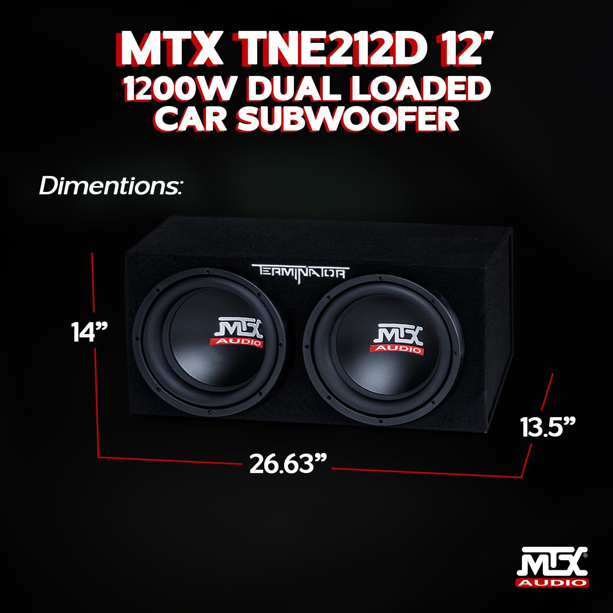 MTX MTX Audio Dual Subwoofer Vented Enclosure with High Resolution Feature, Aviation Carpet and Floor Standing Mounting Type for Vehicle, Black