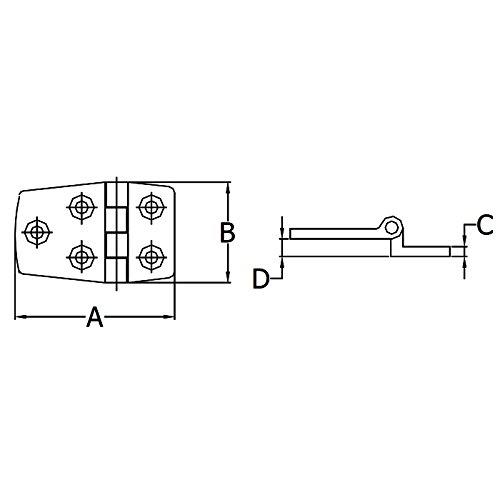 White Water White Water Stamped Offset Hinge (7725ES - 1/2" Center Height)