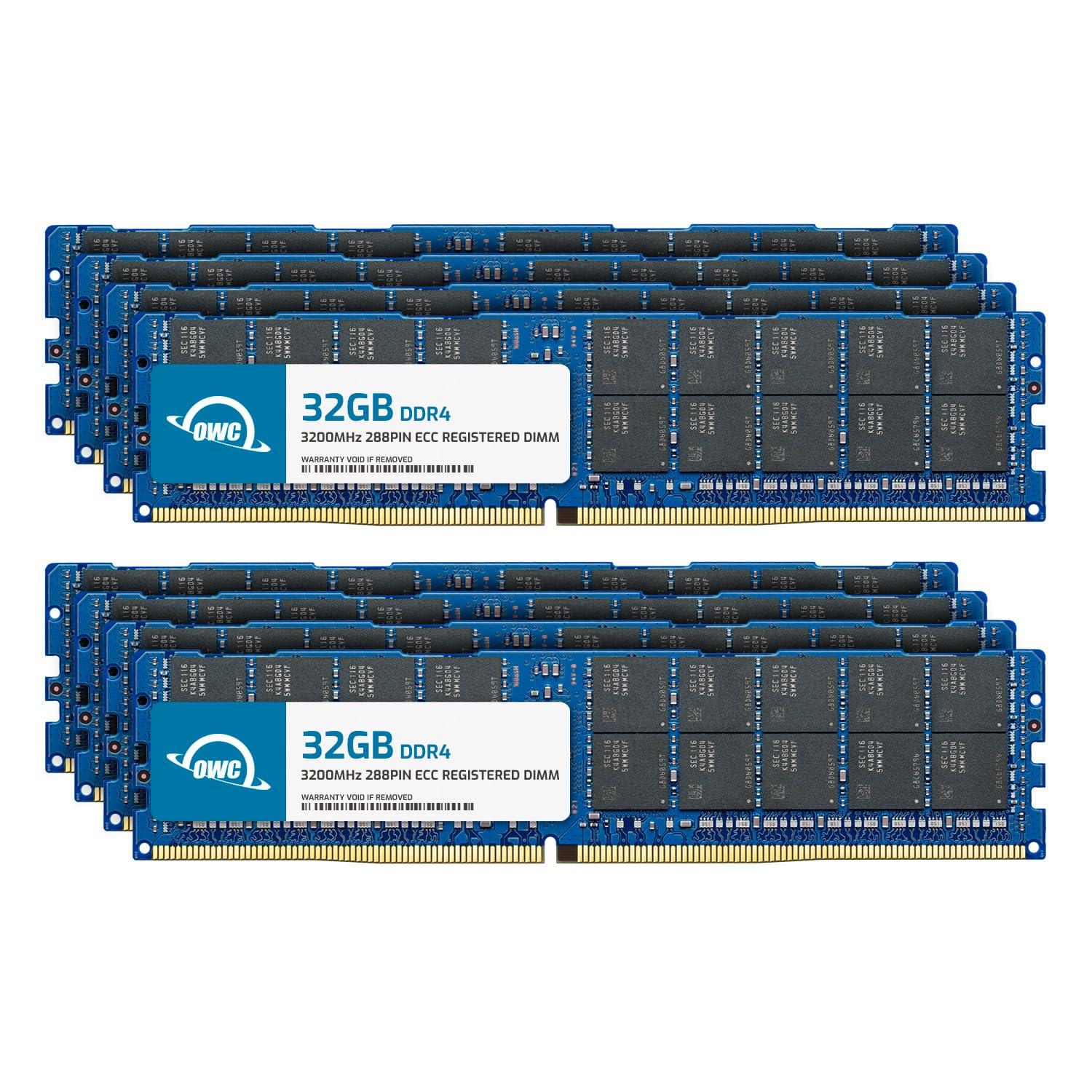 OWC OWC 256GB (8x32GB) DDR4 3200MHz PC4-25600 CL22 2RX4 ECC Registered RDIMM 1.2V 288-pin Memory RAM Upgrade for Server
