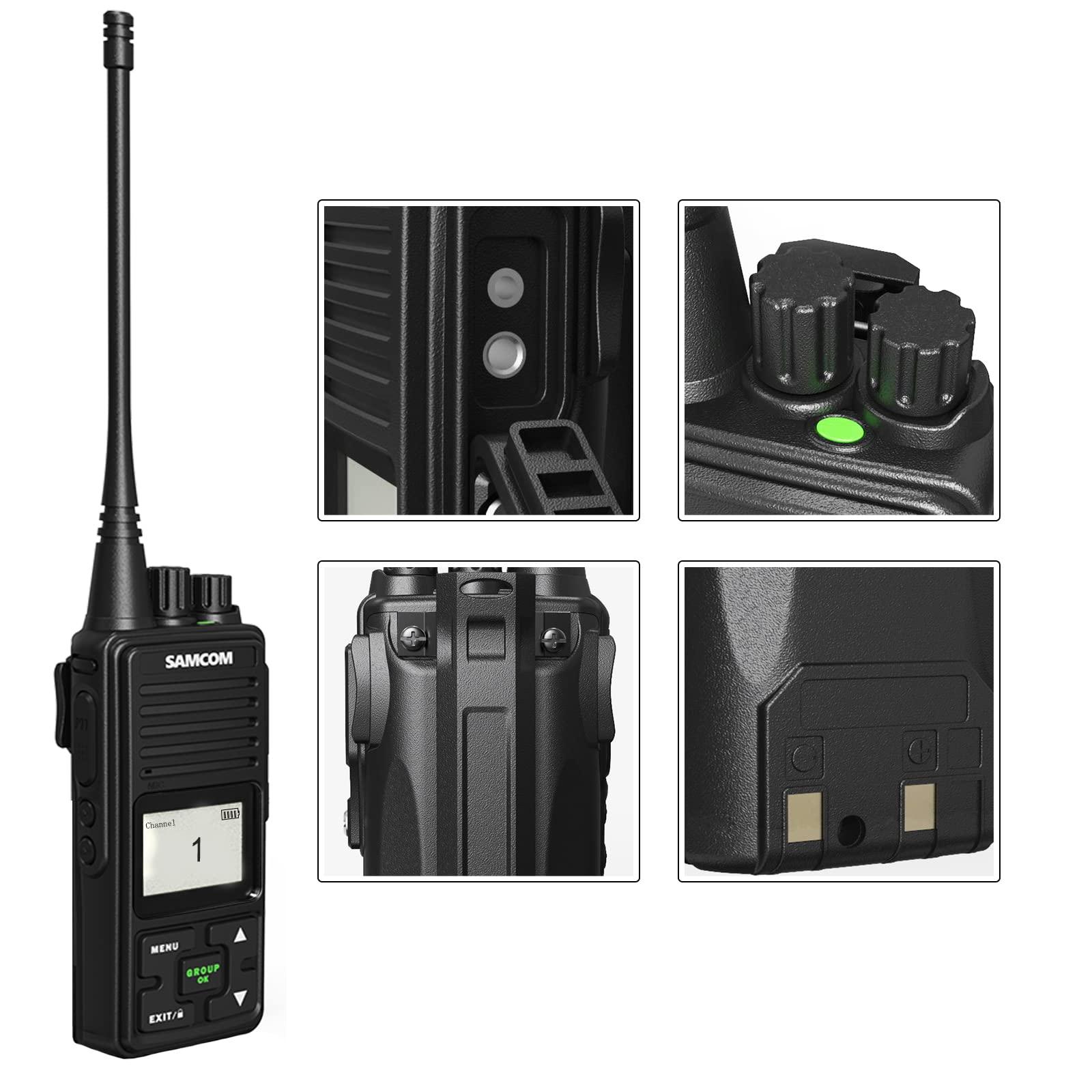 SAMCOM SAMCOM FPCN10A Two Way Radio with Shoulder Speaker Mic,3000mAh High Power 2 Way Radios Long Range, UHF Walkie Talkie earpiece with mic for Adults Construction Site School Security(2 Radios with 2 Mic