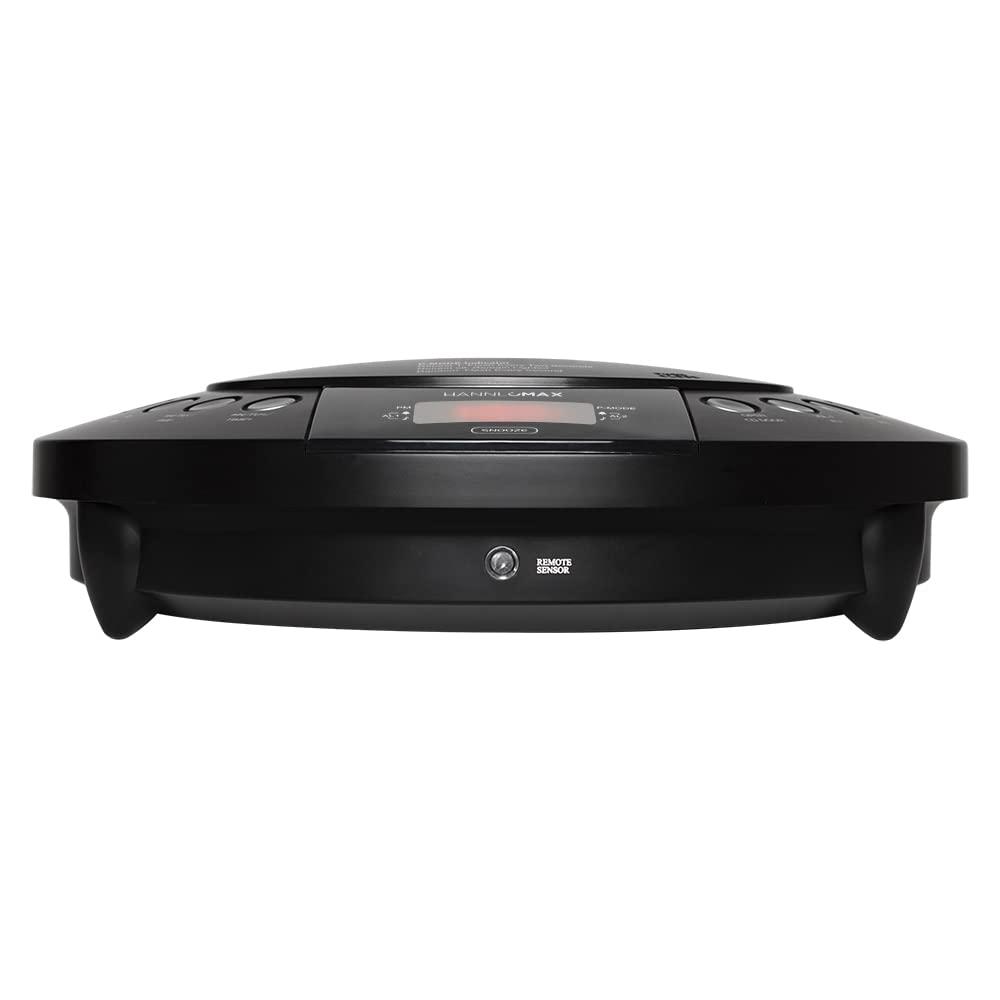 HANNLOMAX HANNLOMAX HX-330CD CD Player, FM Radio, Bluetooth, Alarm Clock, Red LED Display, USB Port for Charging and MP3 Playback, Aux-in, Remote Control included, AC Operation only. (Black)