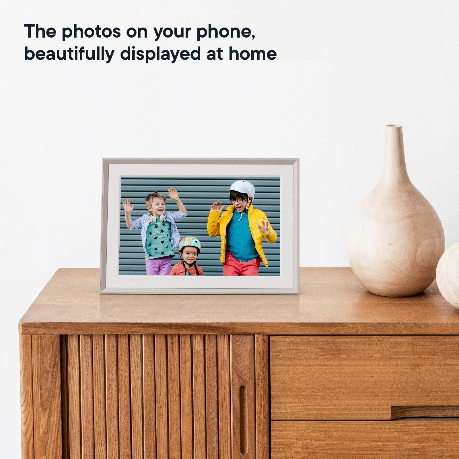 AURA Aura Carver 10.1" WiFi Digital Picture Frame | The Best Digital Frame for Gifting | Send Photos from Your Phone | Quick, Easy Setup in Aura App | Free Unlimited Storage | (Clay with White Mat)