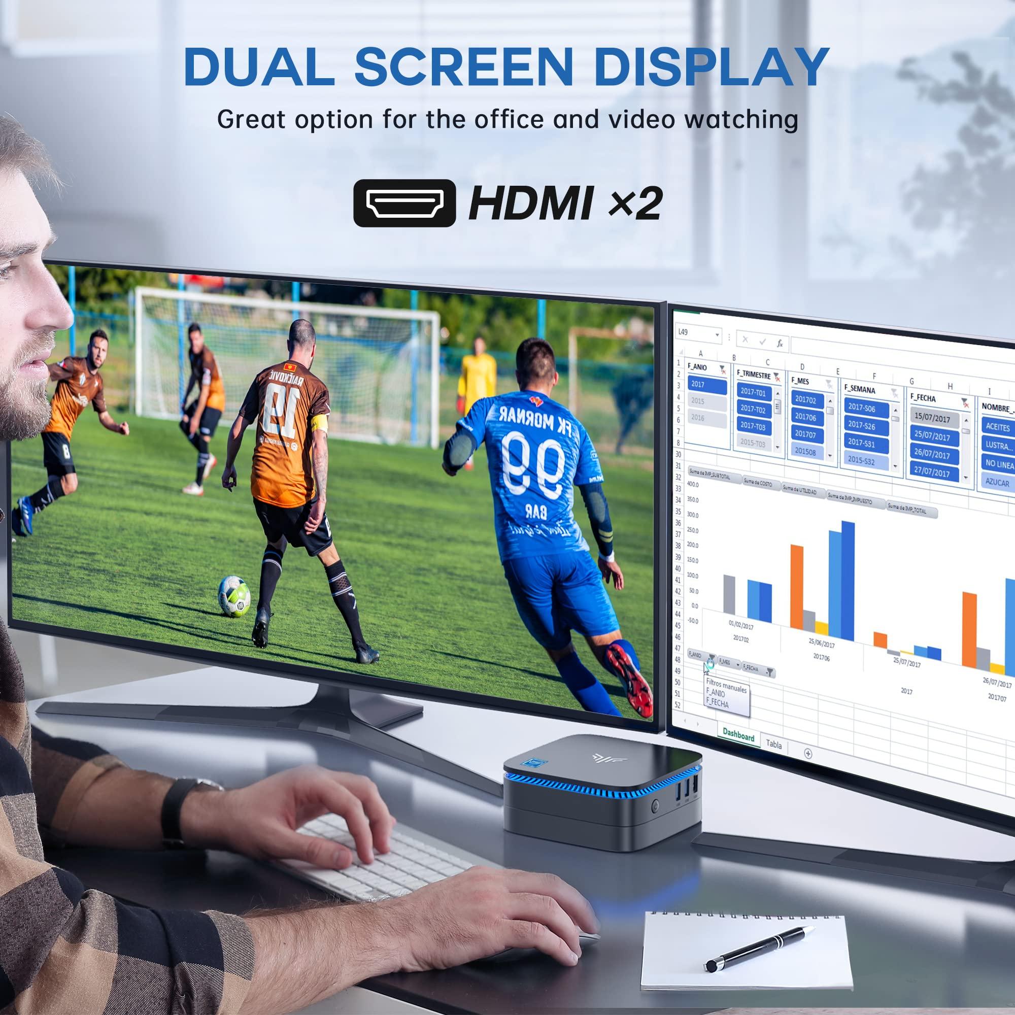 KAMRUI KAMRUI Mini PC 12GB DDR4 256GB SSD, AK1PRO Mini Computers, Celeron N5105 Small Desktop Computer with Dual HDMI Outputs, Support 2.5-inch SSD, 4K, 2.4G/ 5.0G WiFi, Gigabit Ethernet for Home Office