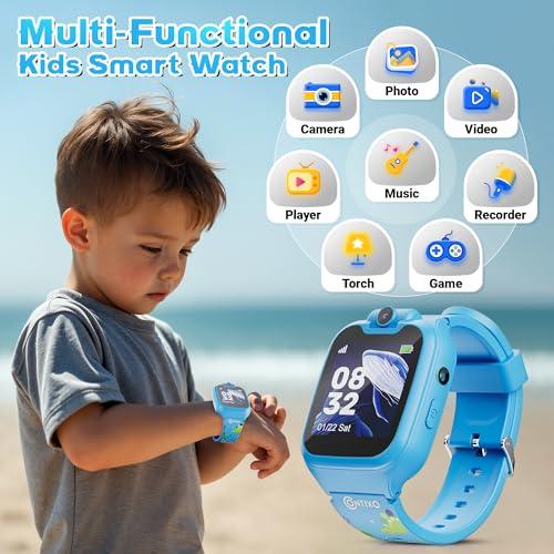 Contixo Contixo Kids Smart Watch-HD Touch Screen Educational Smartwatch with Camera, Video & Audio Recording, MP3 Music Player for Kids 3-12 Year Old Boys and Girls Children-Blue