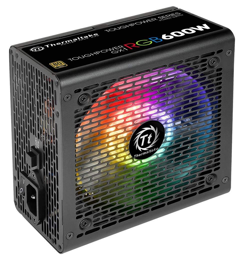 Thermaltake Thermaltake Toughpower GX1 RGB 600W Gold SLI/Crossfire Ready Continuous Power RGB LED ATX12V v2.4 / EPS v2.92 80 Plus Gold Certified 5 Year Warranty Non Modular Power Supply PS-TPD-0600NHFAGU-1