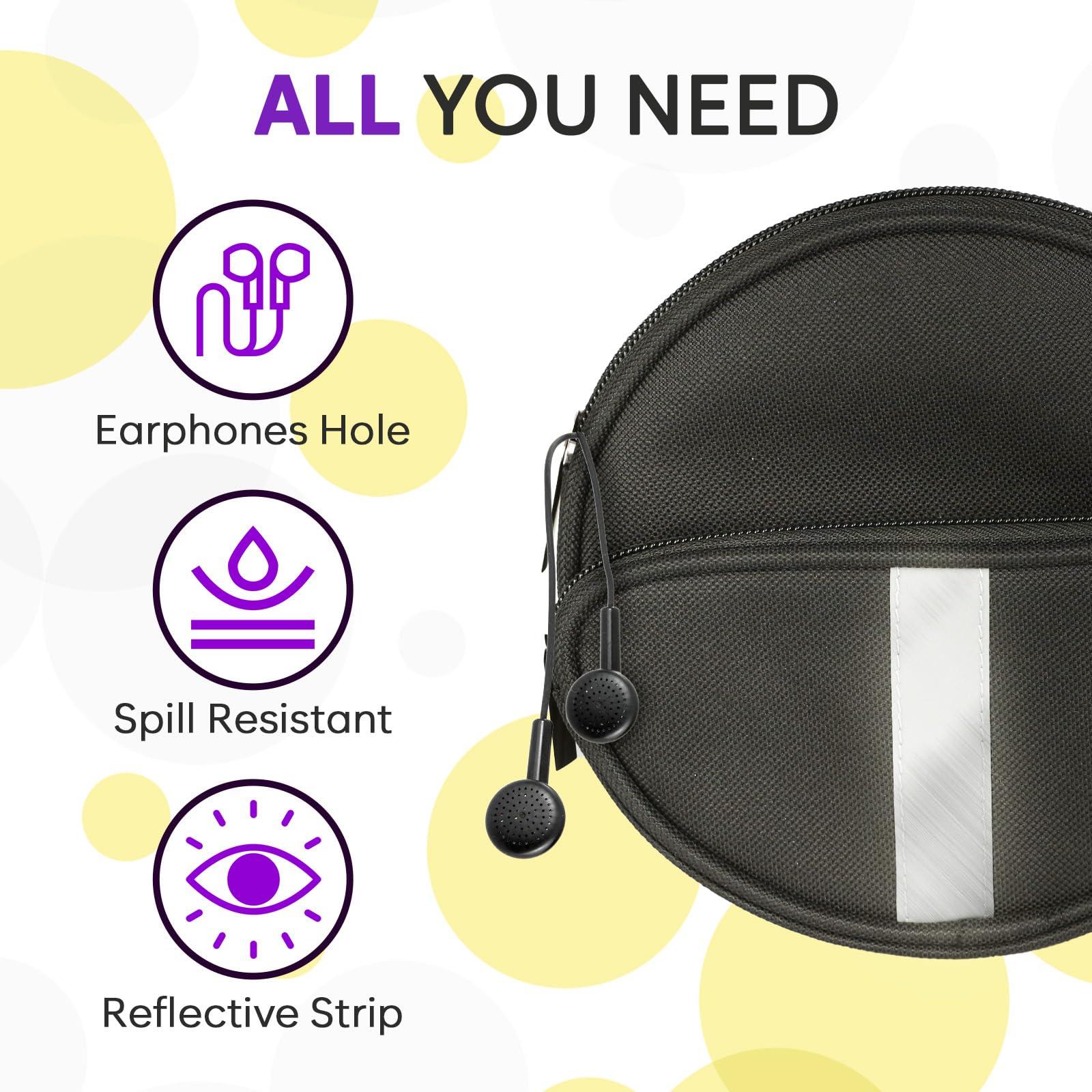 KLIM KLIM Portable CD Player Case, Waterproof Portable CD Player Carrying Case, Adjustable Strap, CD Player Suitcase with 3 Compartments