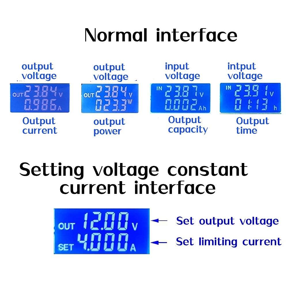 TKXEC DC DC Buck Boost Converter Variable Voltage Regulator CC CV 0.5-30V 4A 5V 6V 12V 24V Power Module Adjustable Voltage Regulated Laboratory Power Supply