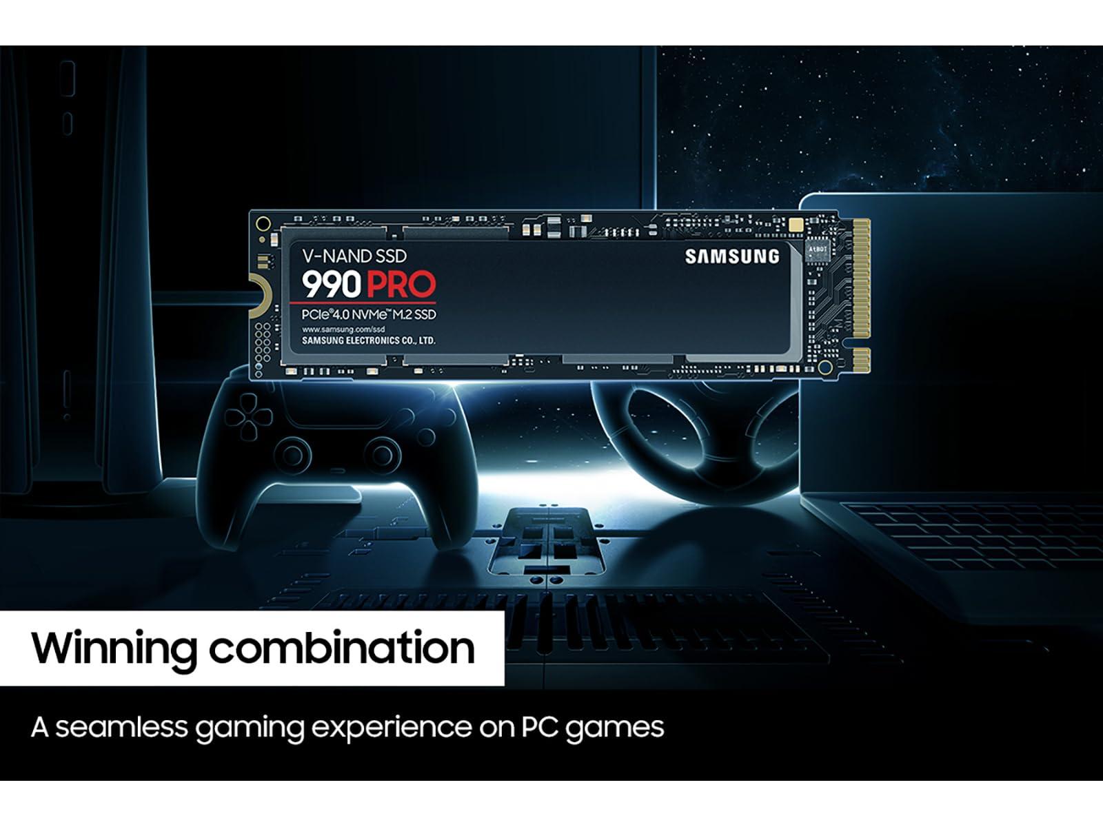 SAMSUNG SAMSUNG 990 PRO SSD NVMe M.2 PCIe Gen4, M.2 2280 Internal Solid State Hard Drive, Seq. Read Speeds Up to 7,450 MB/s for High End Computing, Gaming, and Heavy Duty Workstations, MZ-V9P2T0B/AM