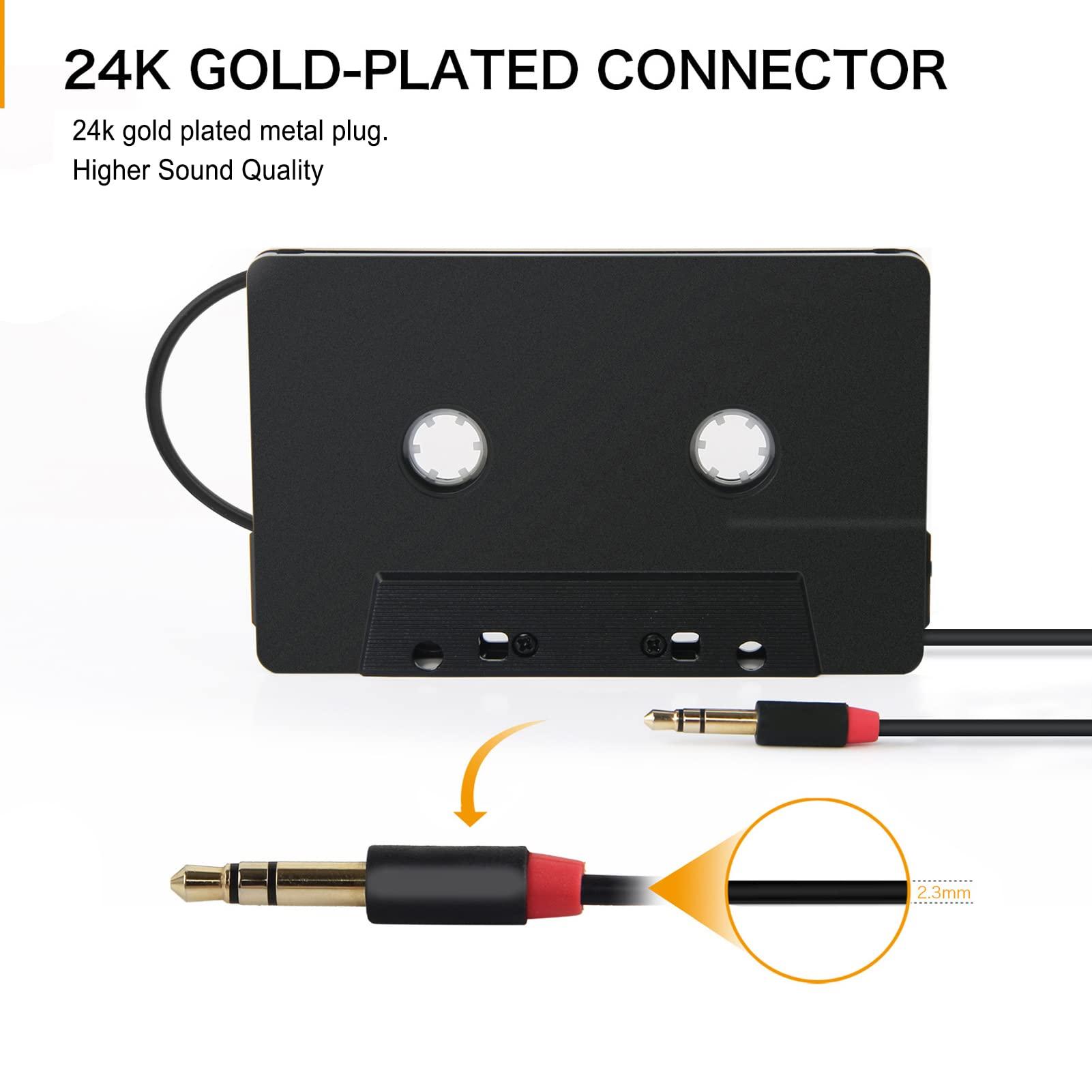 ciciglow ar Audio Bluetooth Cassette Receiver, 3.5mm Stereo 4 Channel Output Cassette Tape Player, Tape Player Bluetooth 5.0 Cassette Aux Adapter, Support mobile phones, tablets, MP3, Car Stereos, Earphones