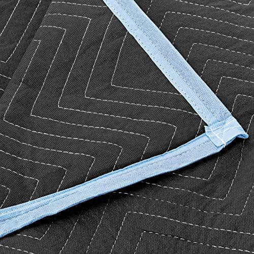 Sure-Max Sure-Max 12 Heavy-Duty Moving & Packing Blankets - Ultra Thick Pro - 80" x 72" (65 lb/dz weight) - Professional Quilted Shipping Furniture Pads Black
