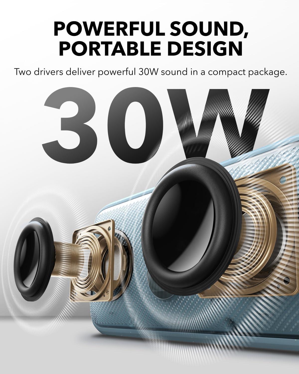 Soundcore Soundcore Motion 300 by Anker, Bluetooth Speaker, Wireless Hi-Res Portable Speaker, IPX7 Waterproof, BassUp, Bluetooth 5.3, 30W Stereo Sound, 13H Playtime for Home, Shower, Outdoor, and Travel - Blue