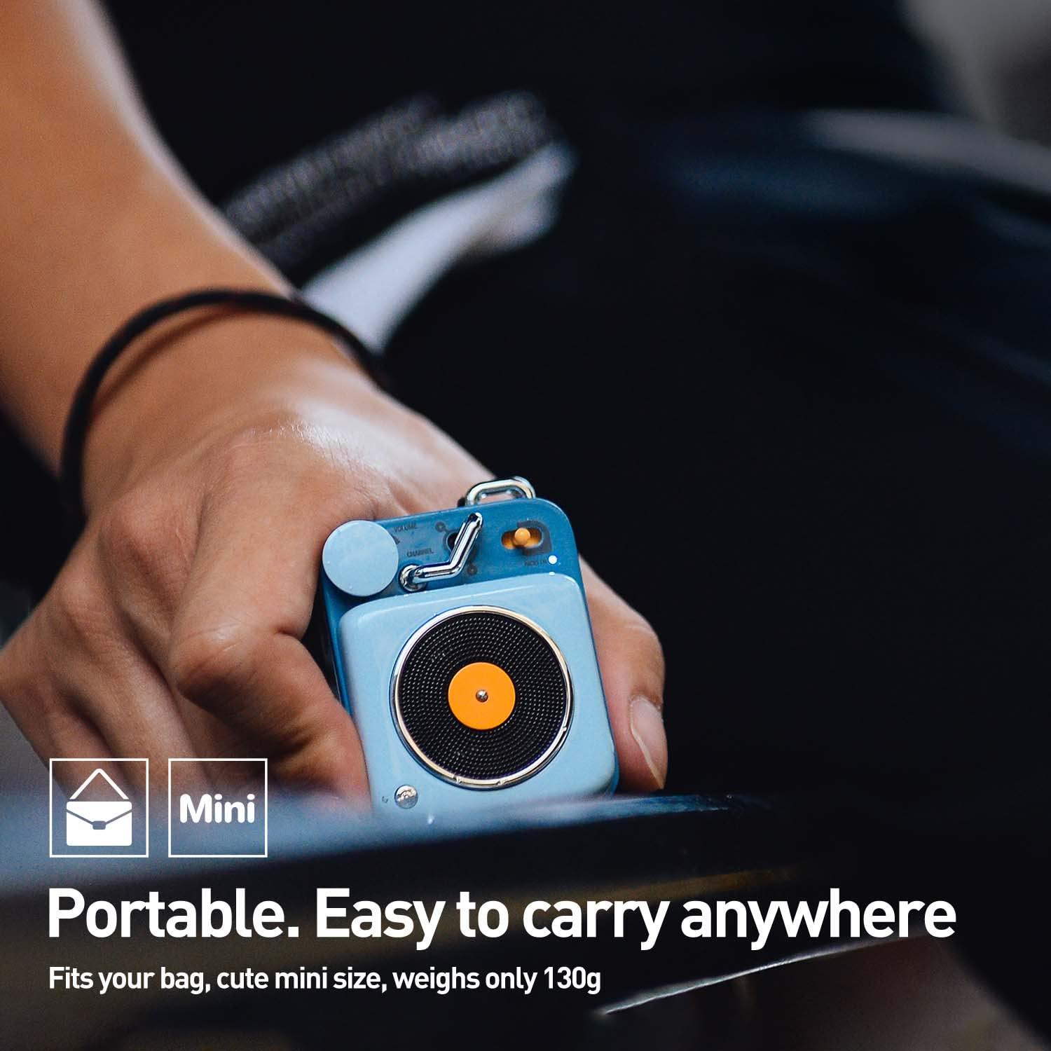 Muzen Muzen Mini Bluetooth Speaker, Button Portable Metal Small Cute Wireless Speaker, Rechargeable HiFi Loud Volume Audio Speaker with Portable Lanyard and Gift Box, Classic Retro Decor Gift