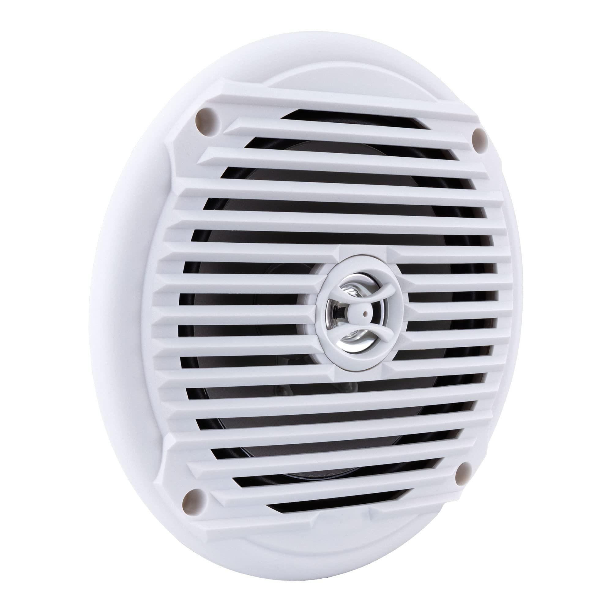 RecPro RecPro RV Speakers | 6.5\" Marine Speaker | Coaxial Style | Color Options | Pair of Speakers (White)