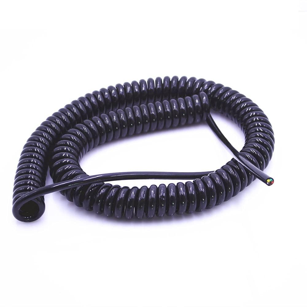 QiANGRENSD Electrical wire Spring Telescopic Spiral Cable Spring Spiral Cable 4 Core Spring Telescopic Stretchable Extension Wire Wire Spiral Cable 24AWG0.2mm /20AWG0.5mm /17AWG1.0mm /14AWG2.0mm(2.5 Meters,24AWG