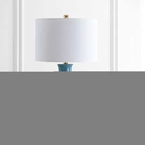 Safavieh SAFAVIEH Lighting Collection Paris Modern Light Blue Ceramic 28-inch Bedroom Living Room Home Office Desk Nightstand Table Lamp (LED Bulb Included)