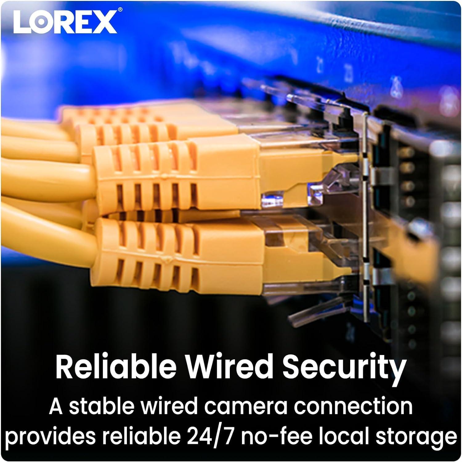 Lorex Lorex Fusion 4K Metal Bullet Camera PoE Wired Home Security Add-On Camera - Motion Detection, Color Night Vision, Long Range IR, Weatherproof, Ultra HD Indoor & Outdoor Surveillance (White Dome)