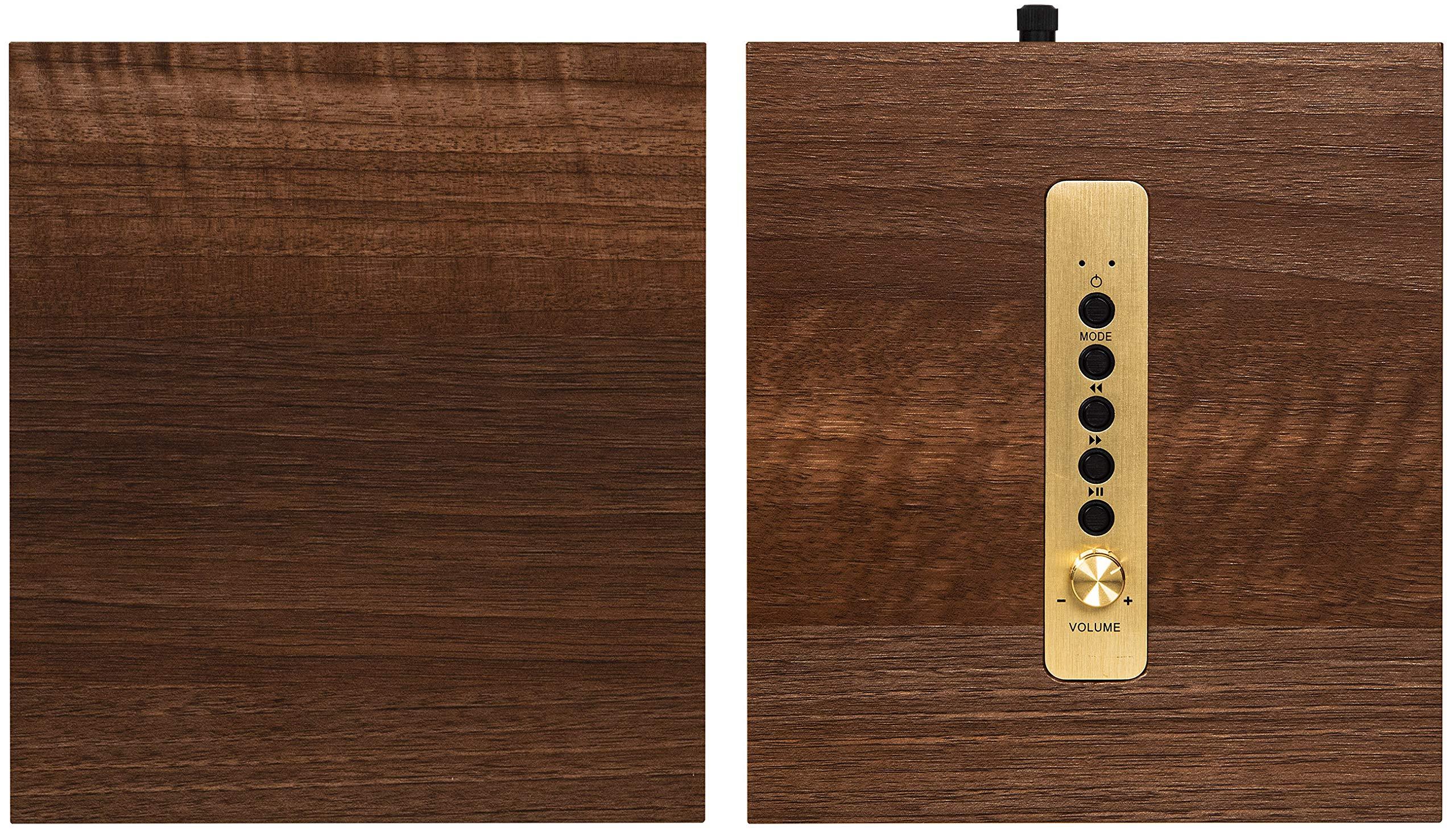 Crosley Crosley S200A-WA 4" Active Powered Bluetooth Stereo Speakers with Optical, USB, and Aux Connections, Walnut