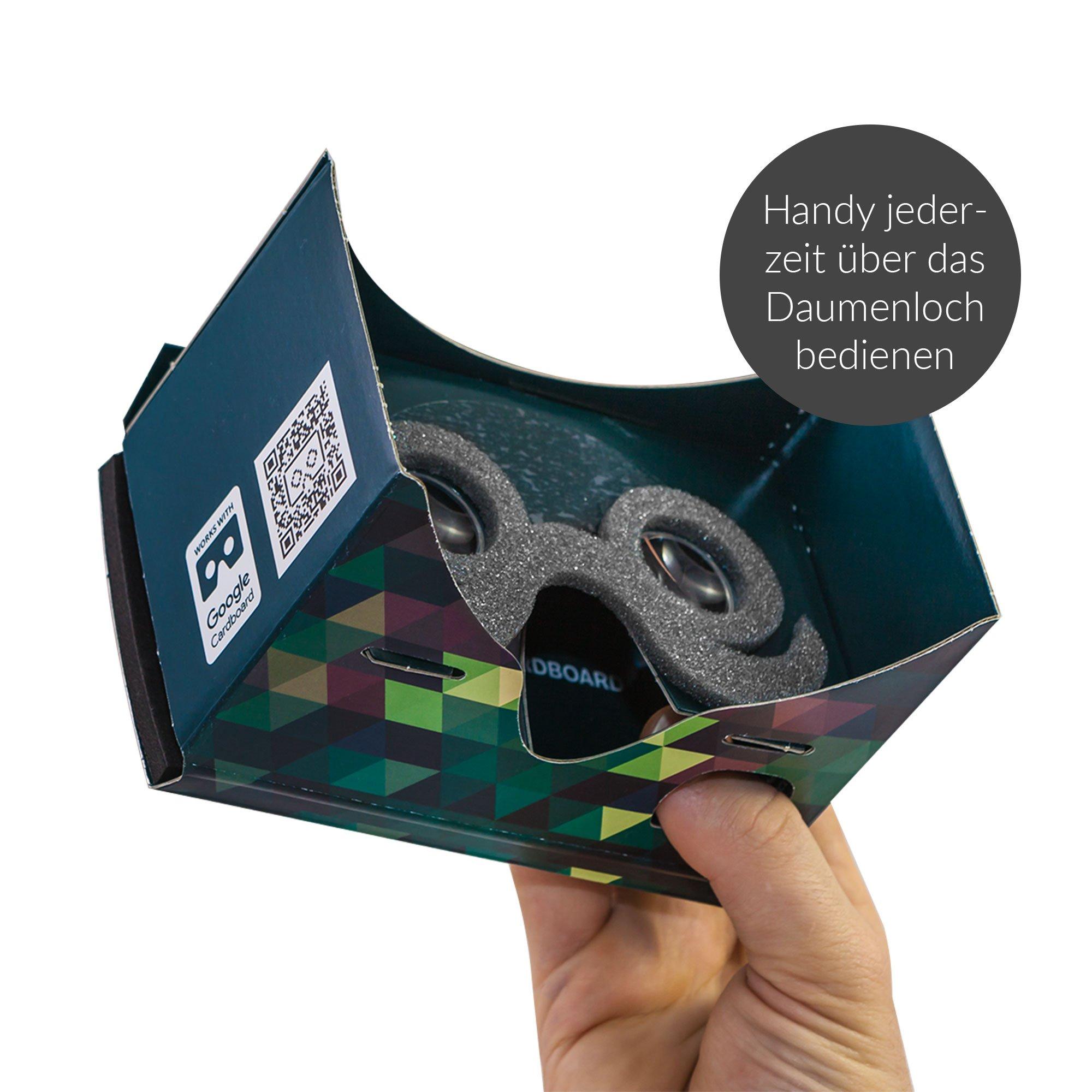 MR.CARDBOARD Google Cardboard POP! Cardboard + Free Head Strap and Cushion. for Android and iPhone. Fits Every Phone. Including Lenses. 3D Glasses VR Glasses Virtual Reality Viewer VR Goggles.