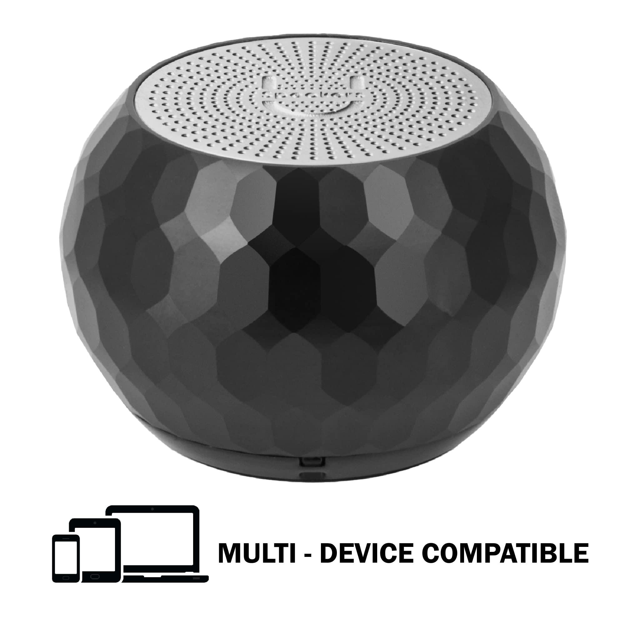 Fashionit Fashionit U Speakers Mini Bluetooth Computer Speaker 2-Pack Bundle with Matching Speaker, Built-in Mic & Selfie Remote Control, for Workspace, Desktop, Laptop, Mobile, Tablet, PC - Glam Black