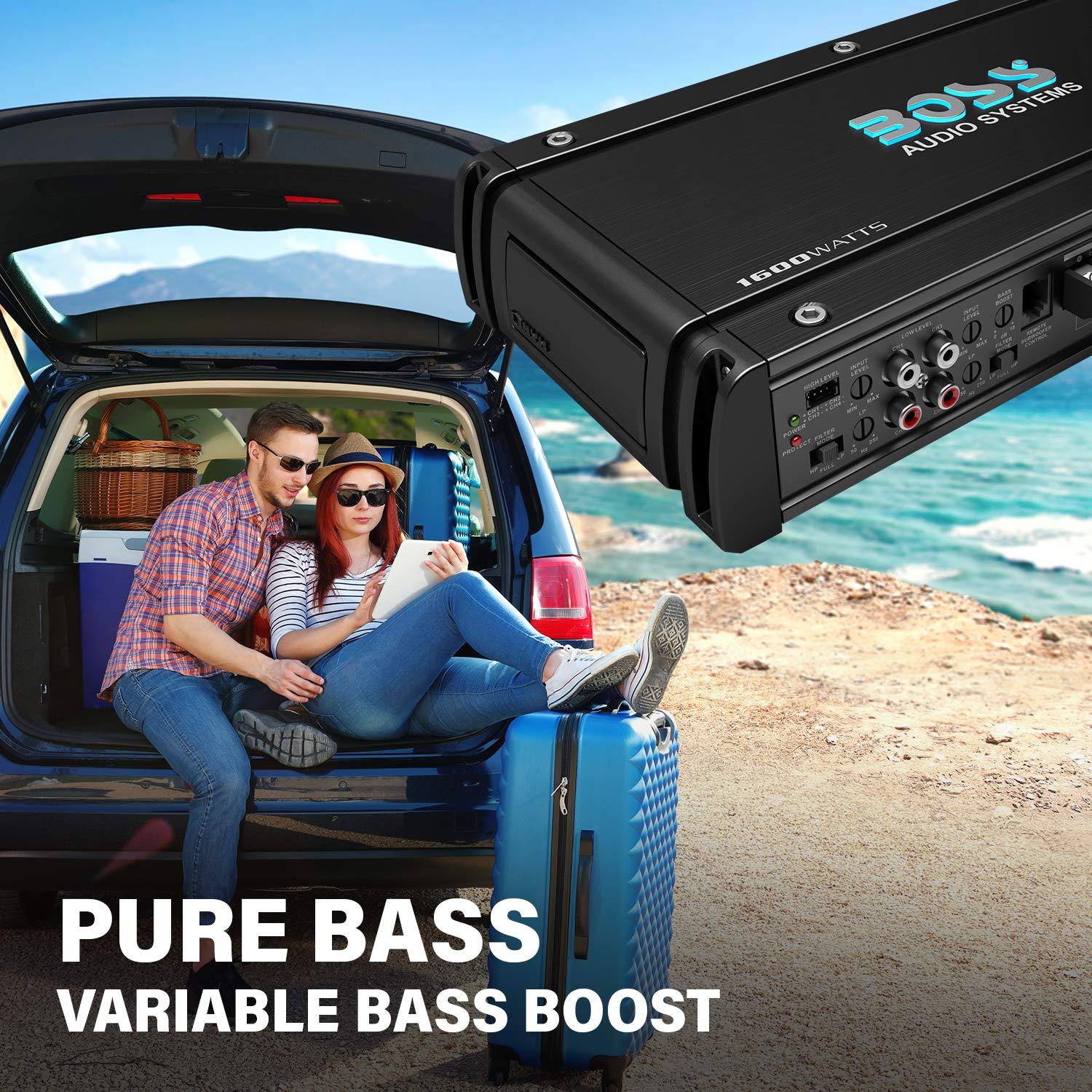 BOSS Audio Systems BOSS Audio Systems OX4.400 4 Channel Class A/B Car Amplifier 1600 High Output, Low/High Level Inputs, Low Pass Crossover, Add Bass to Your Subwoofer