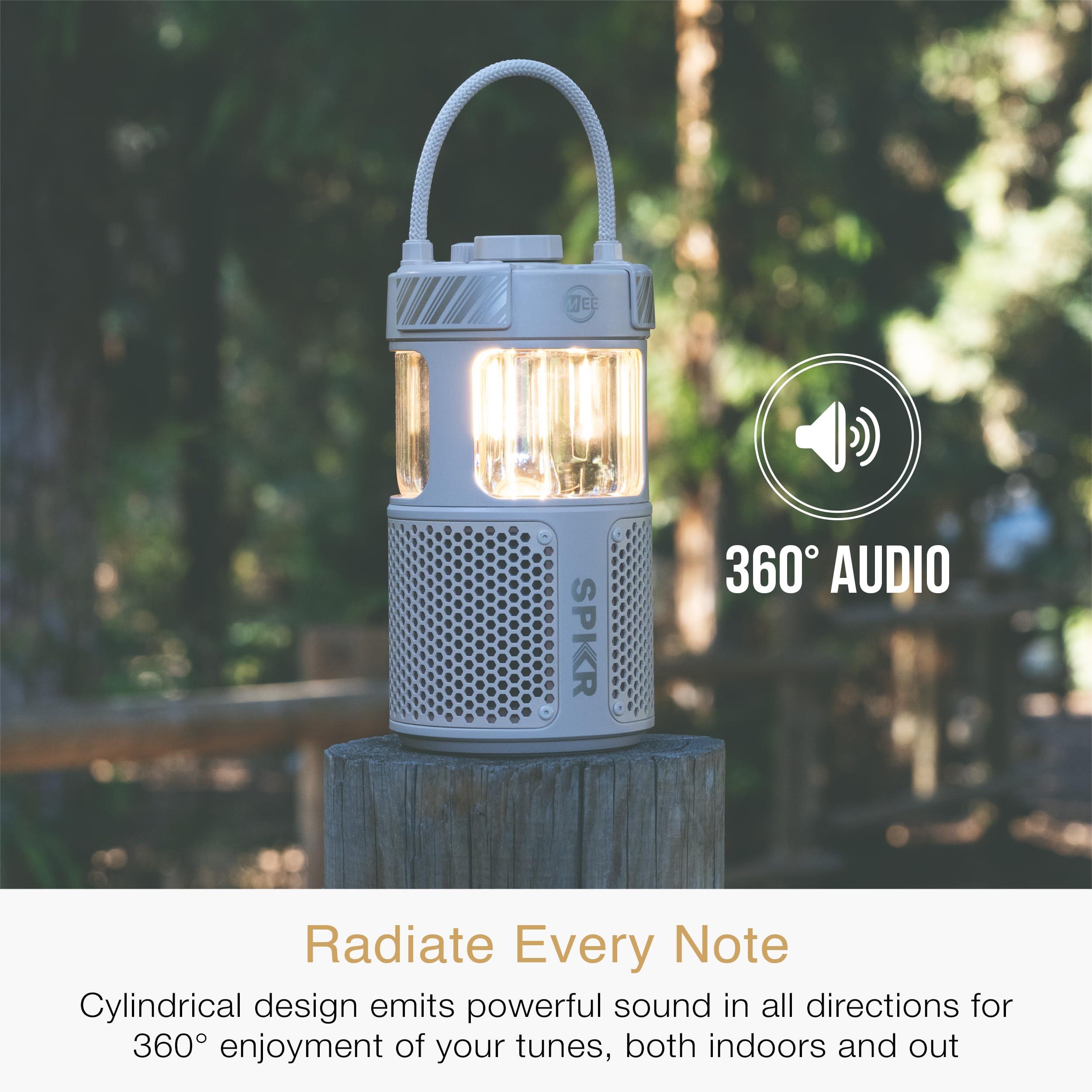 MEE audio MEE audio lightSPKR Bluetooth Wireless Speaker w/Camping Lantern: 360 Audio, 3 Audio Modes, 2 Light Colors & Infinite Brightness Adjustment, IPX6 Waterproof for Indoor & Outdoor use (Desert Sand)