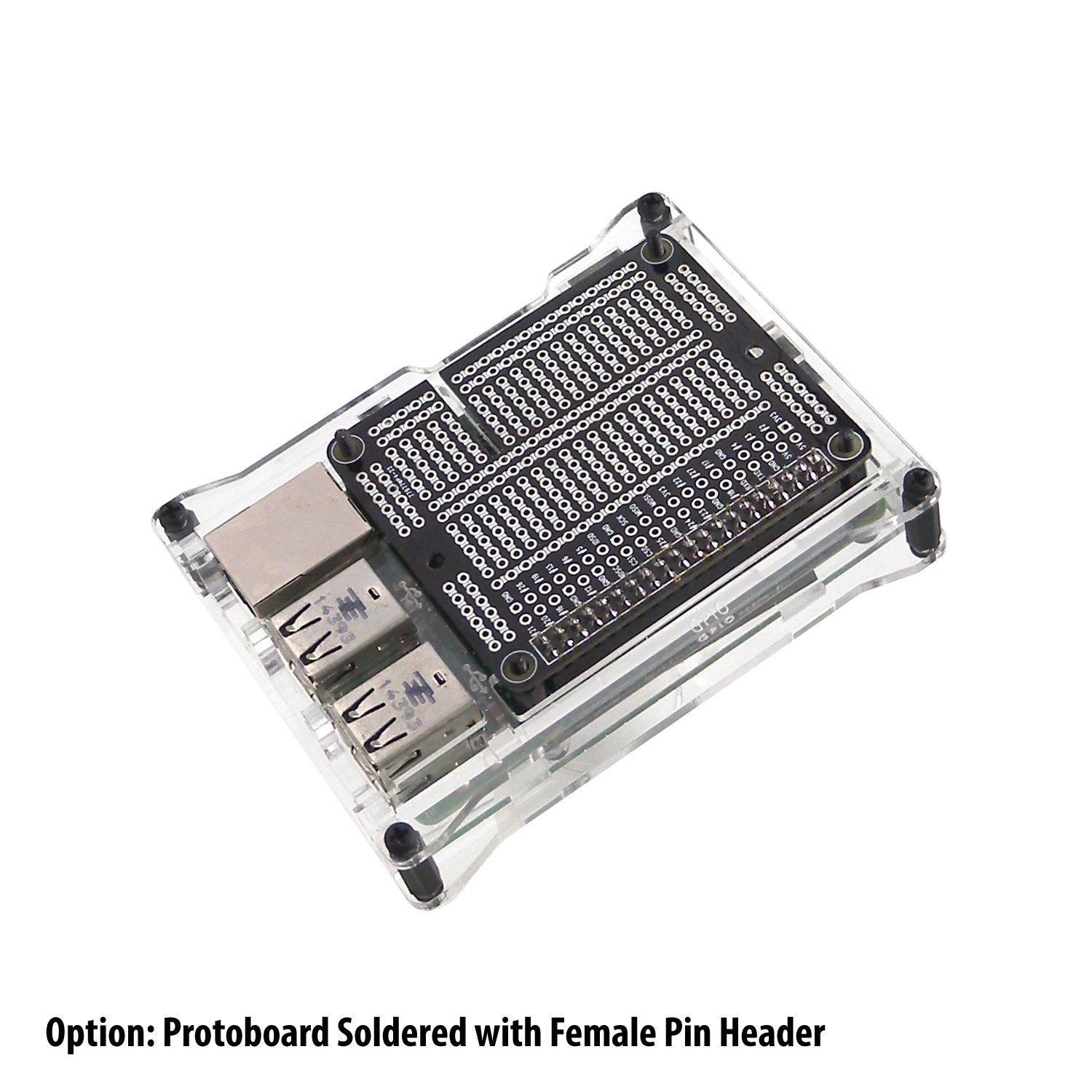 MakerSpot MakerSpot, Raspberry Pi 3 Prototyping Board Proto Breadboard HAT by MakerSpot Soldered with Female Pin Connector PCB for Raspberry Pi 2 Pi 3 A+ B+ (1 Pack)
