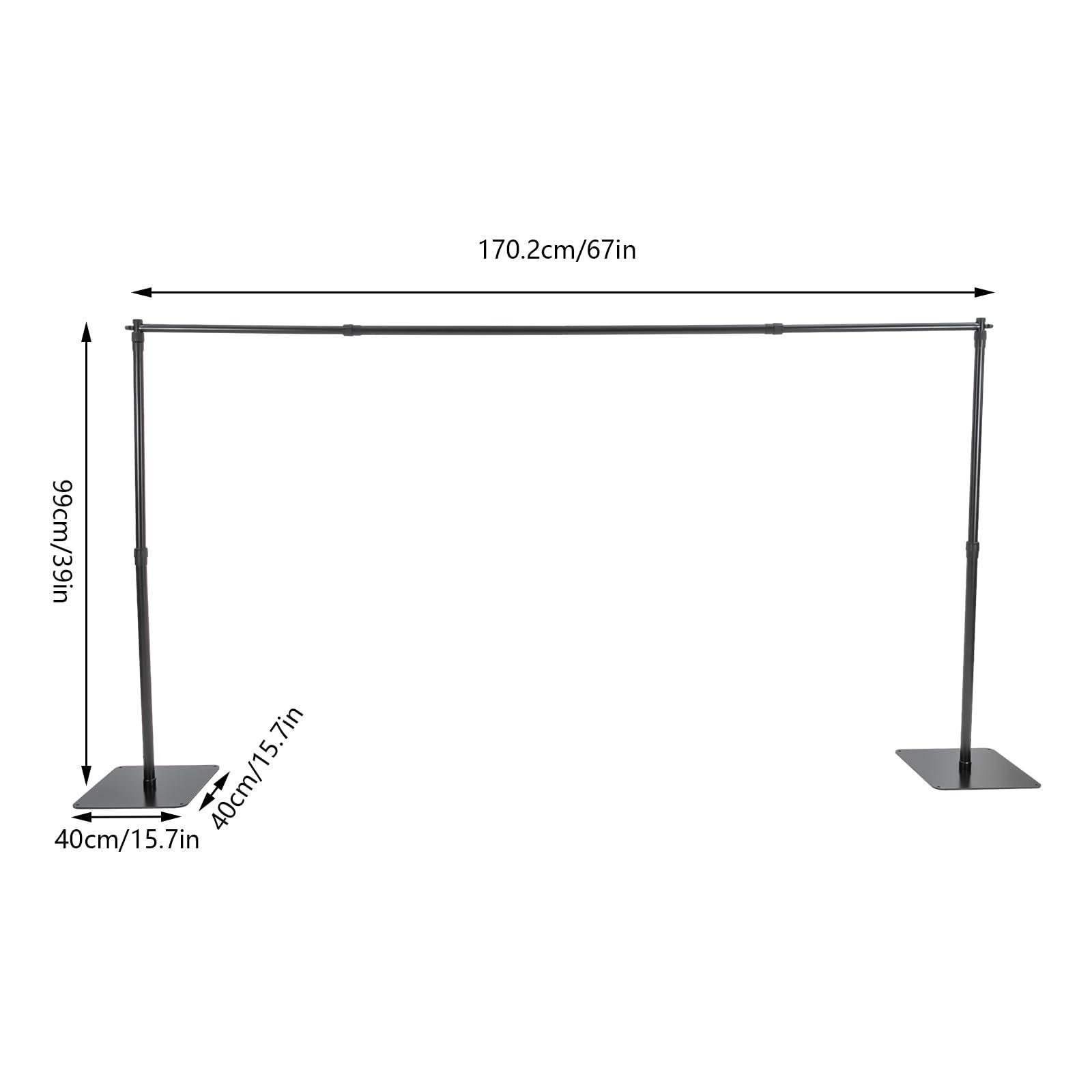 YIYIBYUS YIYIBYUS Backdrop Stand,8x10 ft Adjustable Pipe and Drape Backdrop Stand Kit, Heavy Duty Backdrop Frame with Metal Base for Wedding Party Birthday Photoshoot Decoration Black