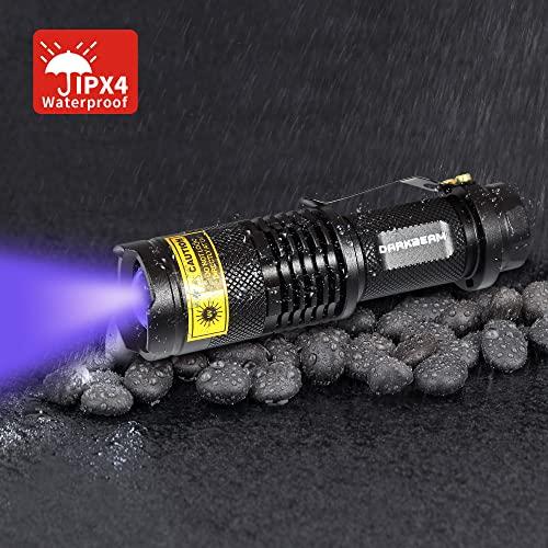 DARKBEAM DARKBEAM UV 395nm Flashlight Ultraviolet led Light Blacklight Wood's lamp Portable 400nm Mini Detector for Dog/Cat Urine Pet Stains, Anti-counterfeiting Identification, Resin Curing, AA