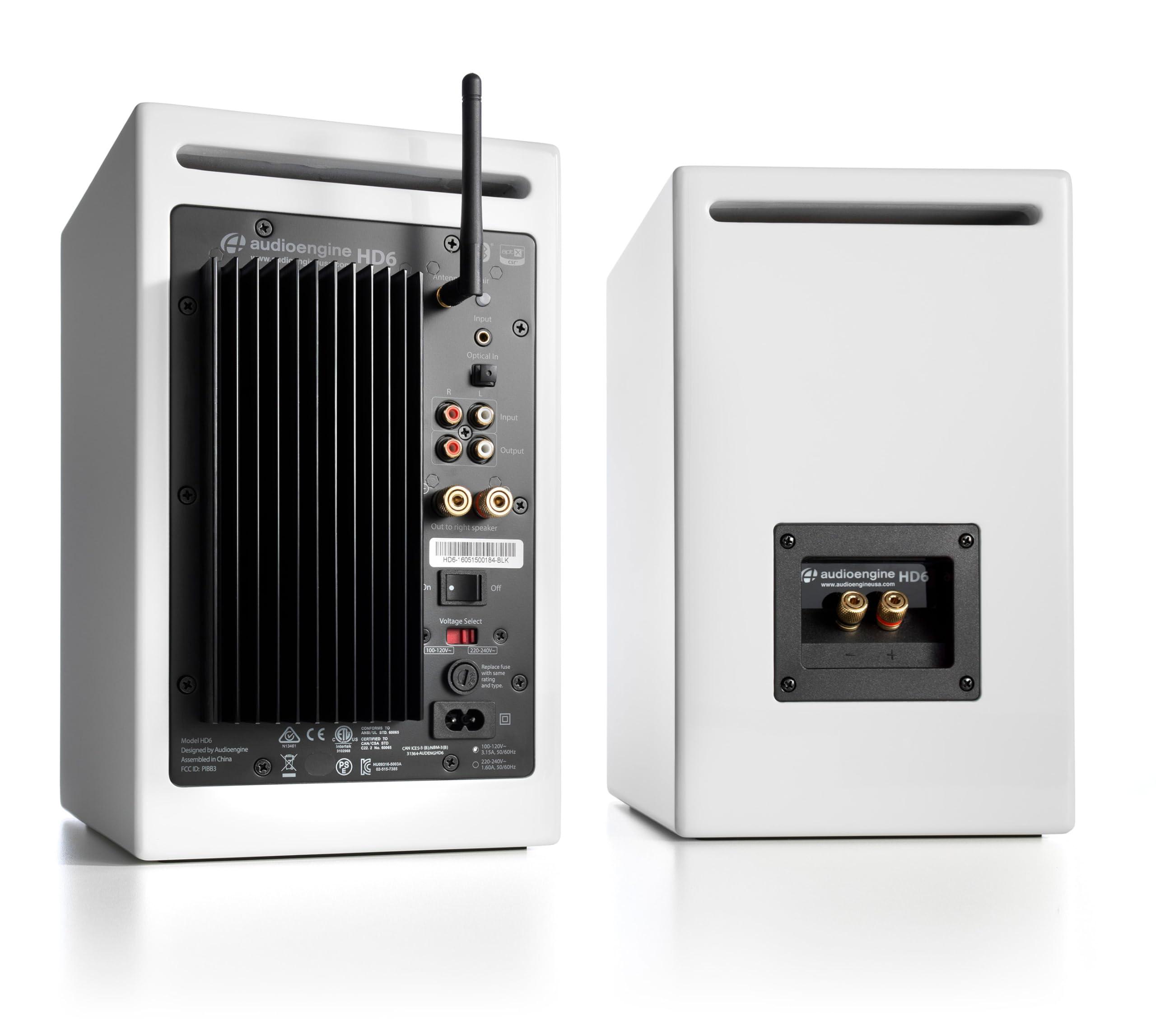 Audioengine Audioengine HD6 White Bluetooth Bookshelf Speakers with White S8 Subwoofer and Stands with Remote